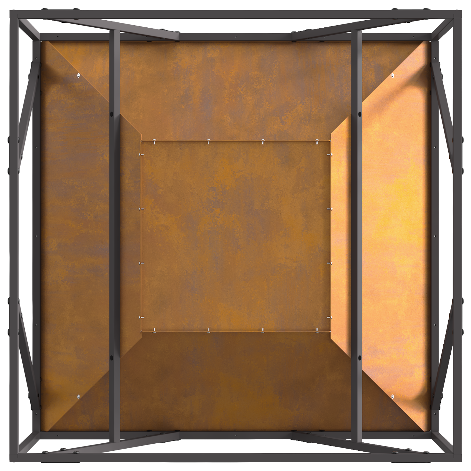Fire Pit Square 80x80x40 cm Weathering Steel - Image 9