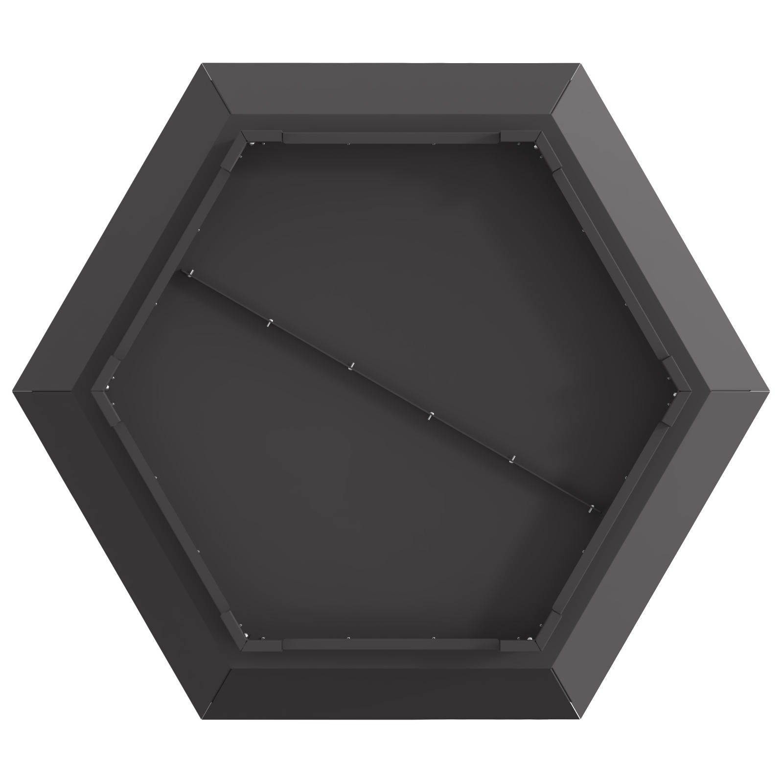 Fire Pit Hexagonal Black 75x75x28 cm Steel - Image 9