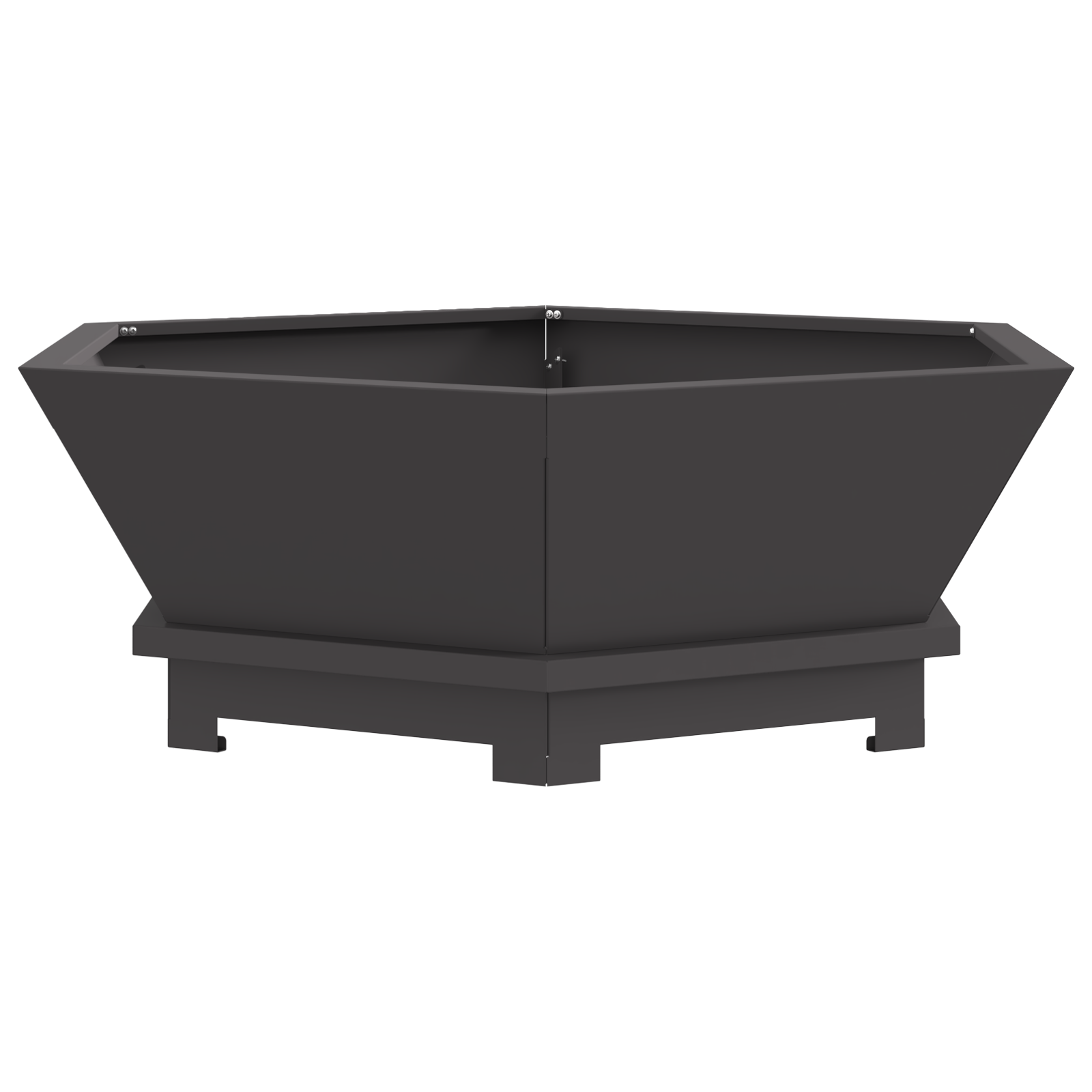 Fire Pit Hexagonal Black 75x75x28 cm Steel - Image 2