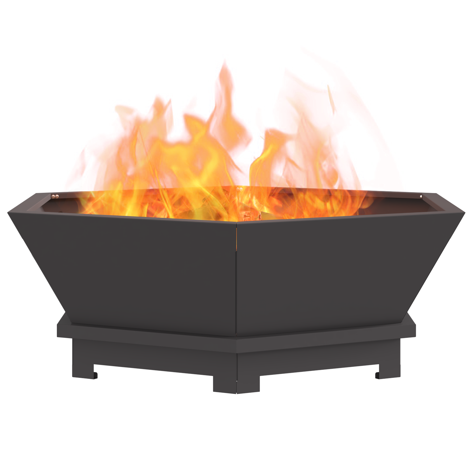Fire Pit Hexagonal Black 75x75x28 cm Steel - Image 3