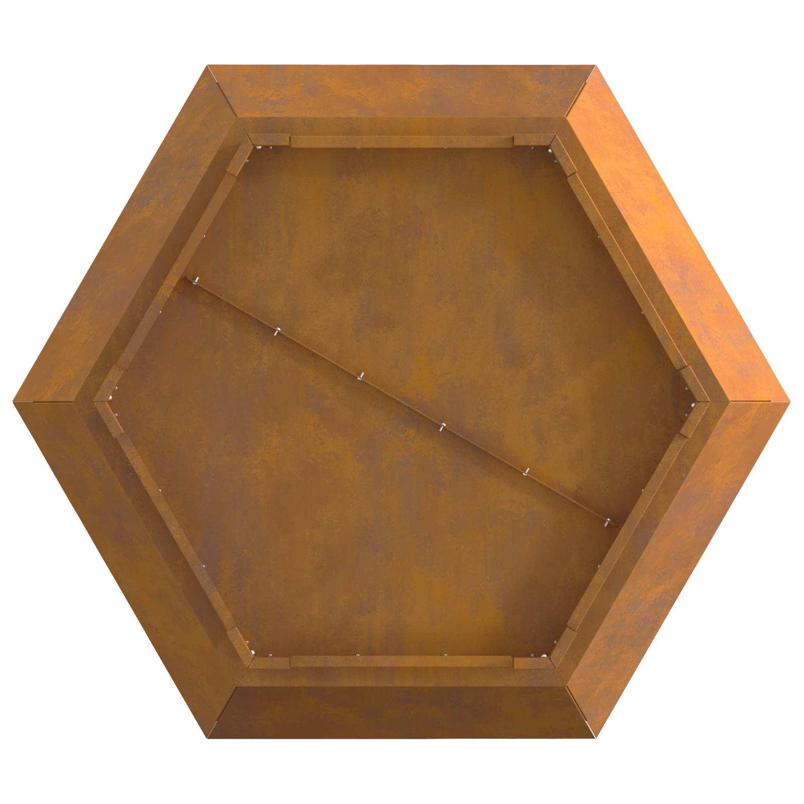 Fire Pit Hexagonal 75x75x28 cm Weathering Steel - Image 10