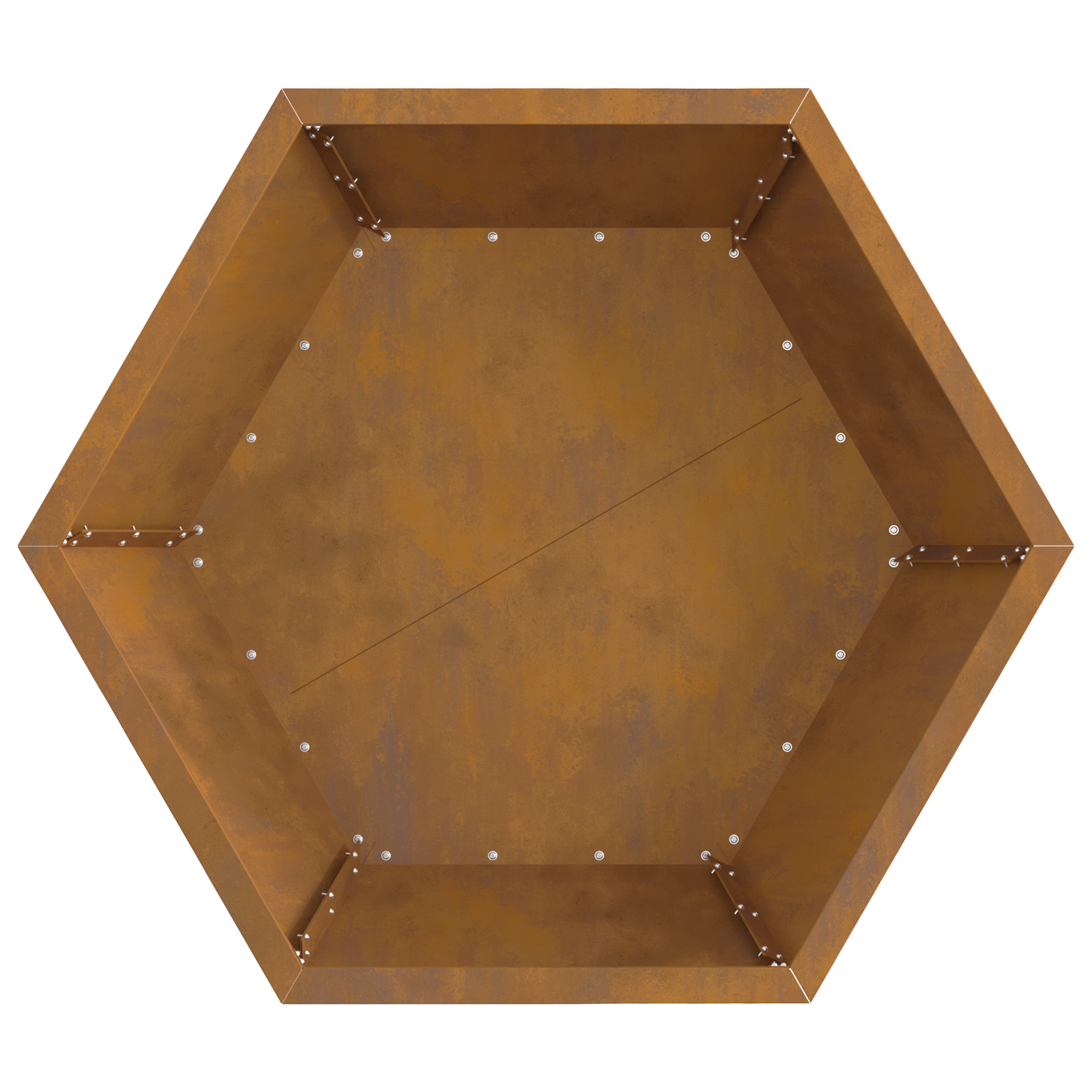 Fire Pit Hexagonal 75x75x28 cm Weathering Steel - Image 7