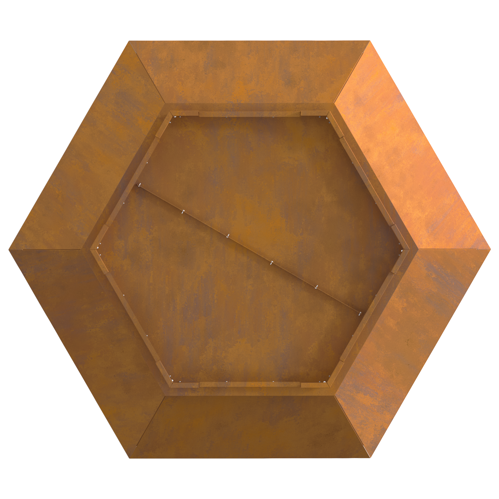Fire Pit Hexagonal 100x100x28 cm Weathering Steel - Image 9