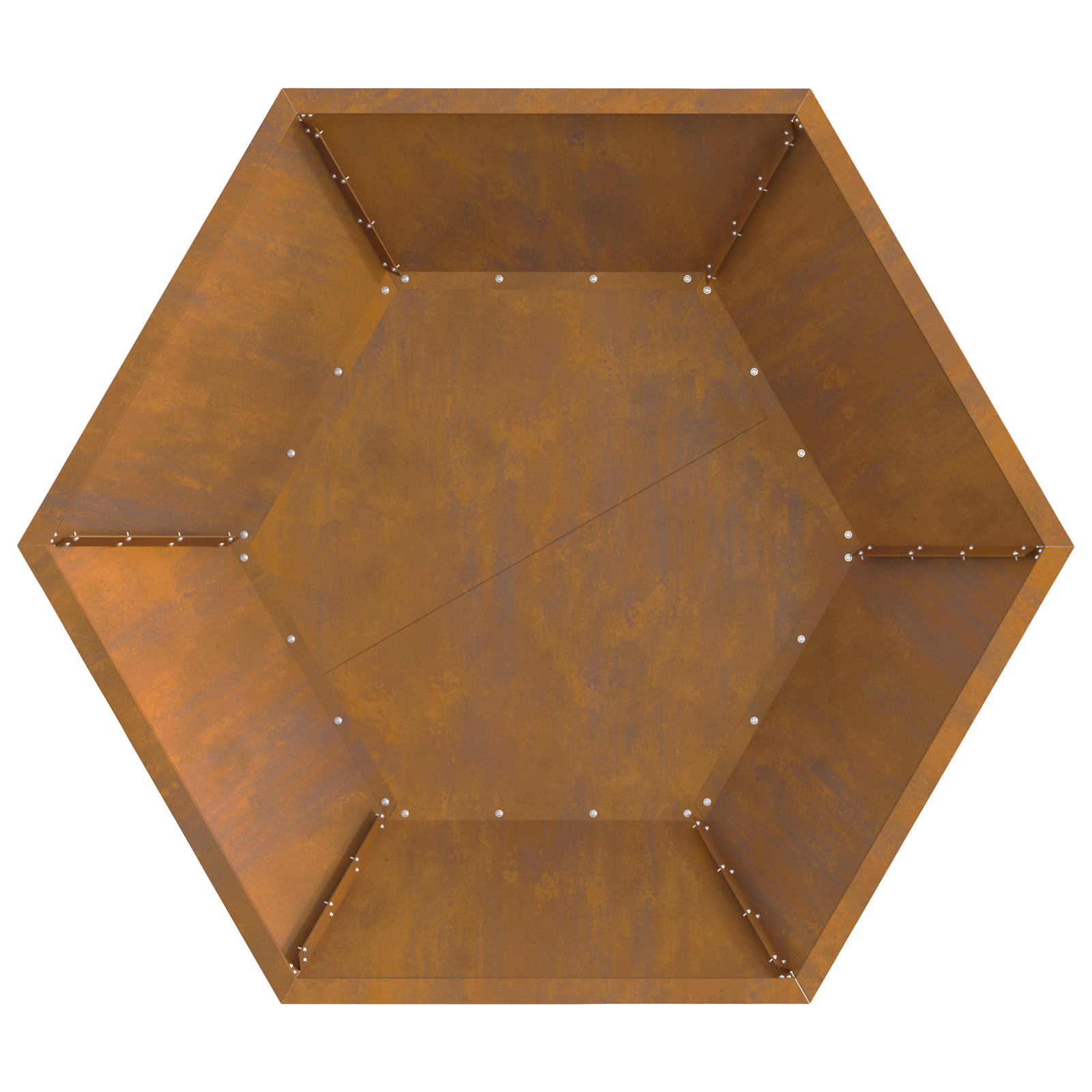 Fire Pit Hexagonal 100x100x28 cm Weathering Steel - Image 6