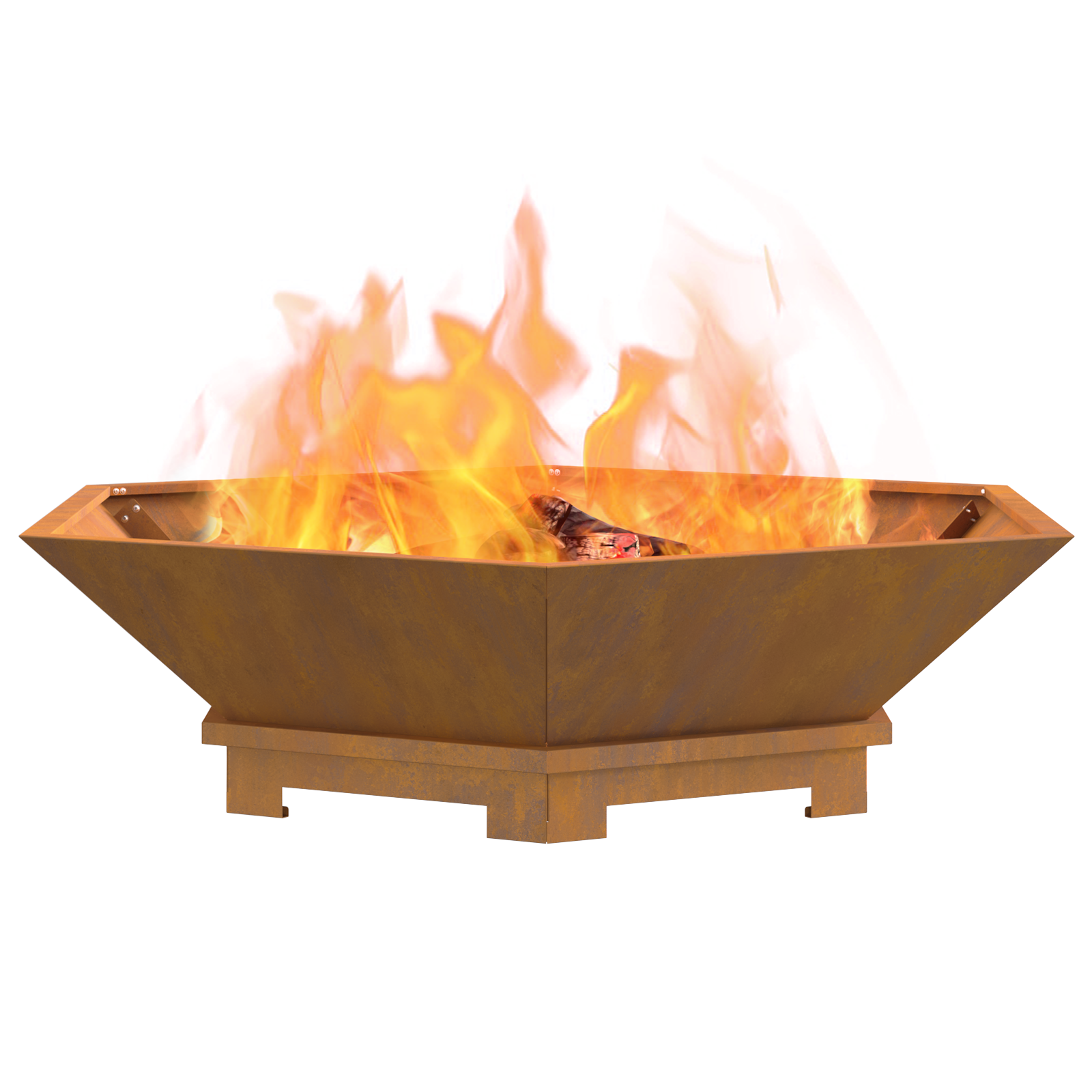 Fire Pit Hexagonal 100x100x28 cm Weathering Steel - Image 3