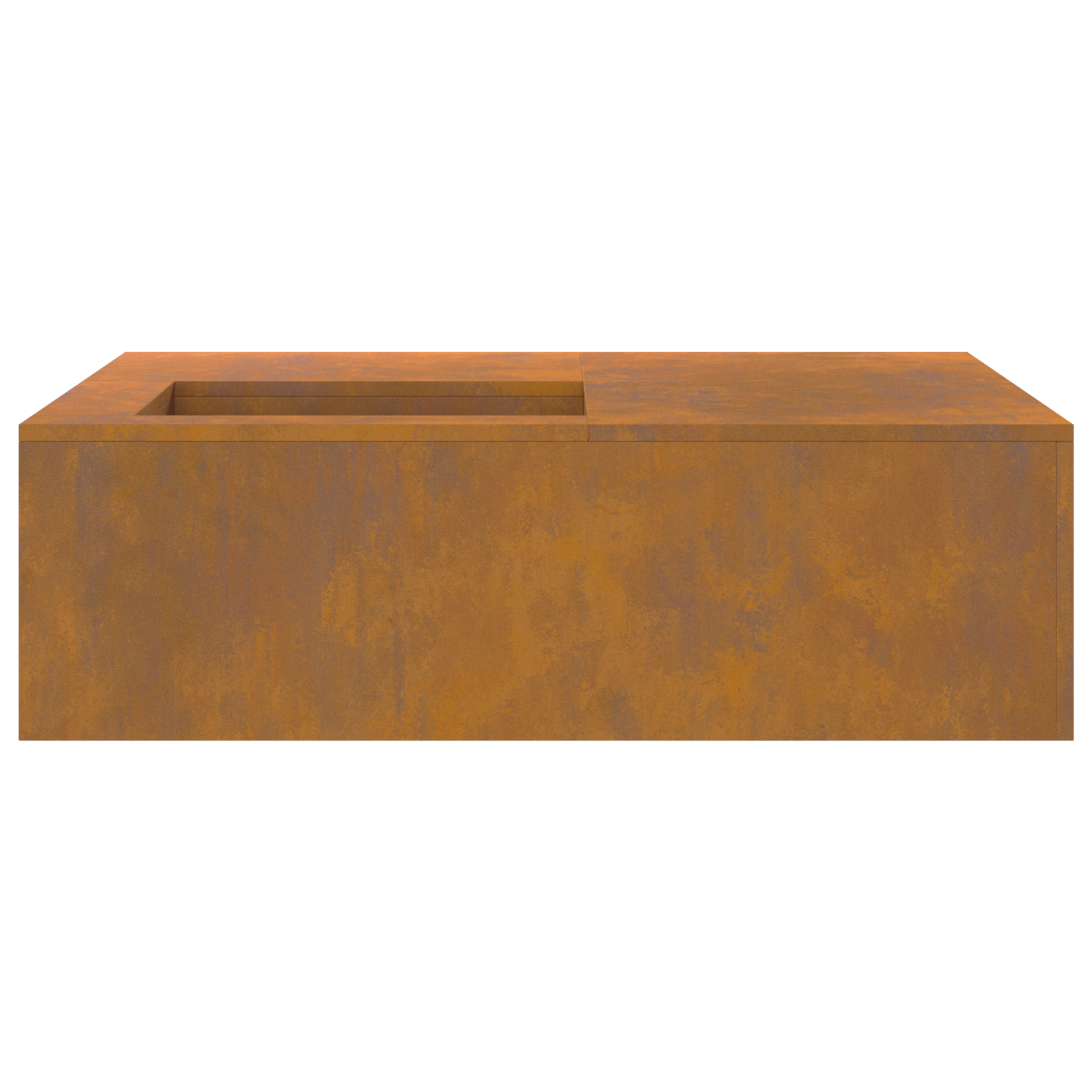 Fire Pit with Log Storage 100x100x30 cm Weathering Steel - Image 7