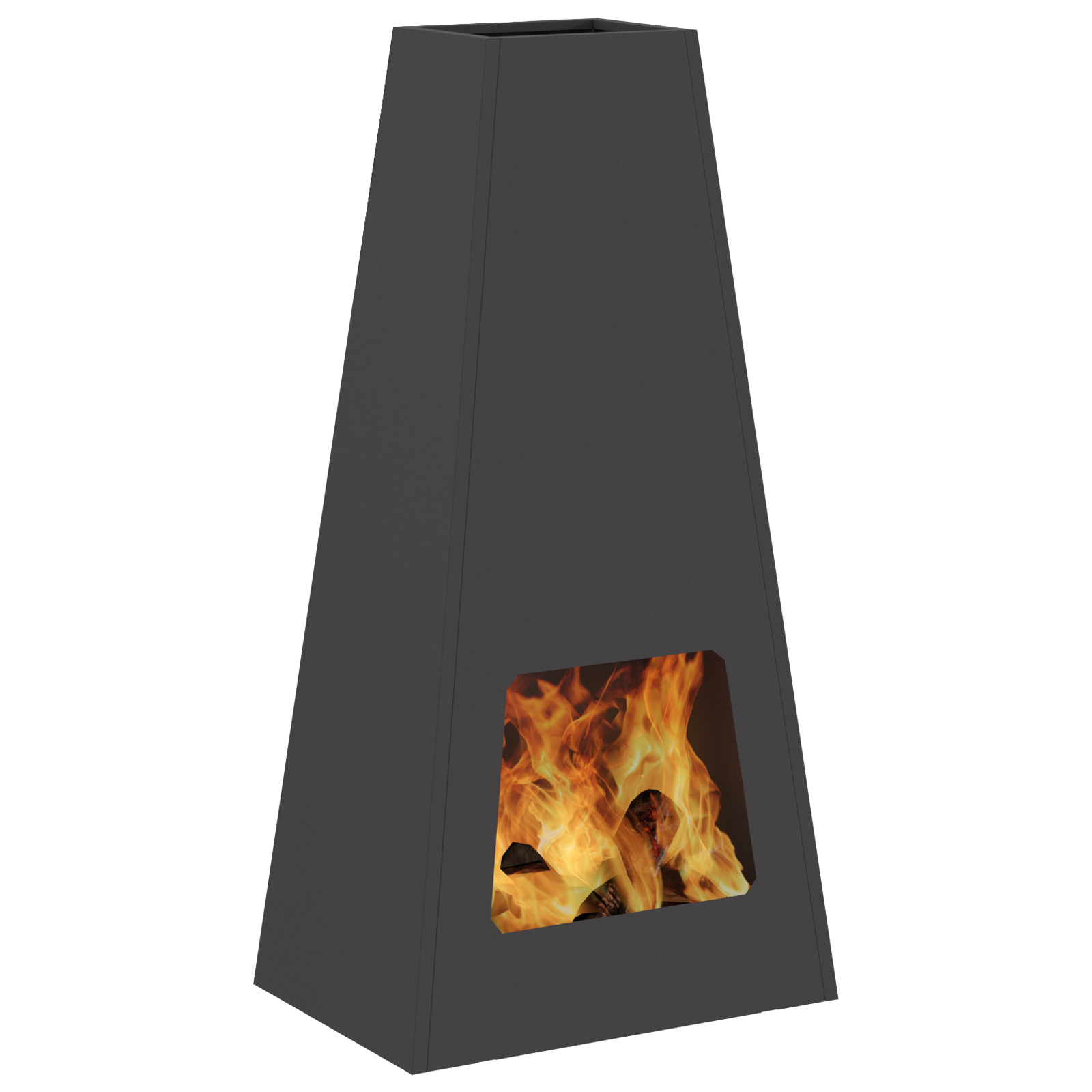 Fire Pit Black 50x35x100 cm Steel - Image 3