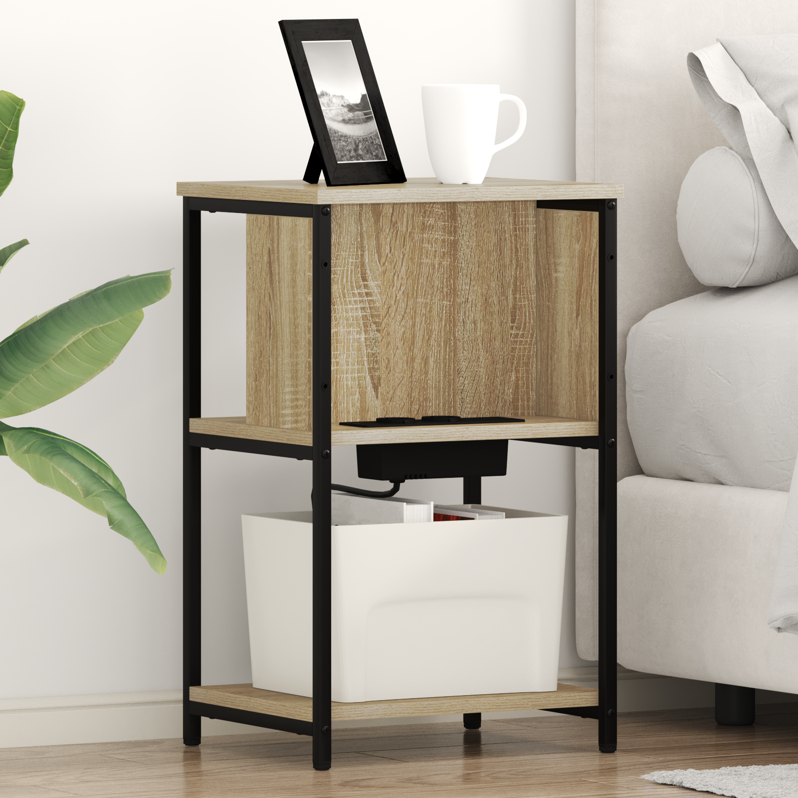 vidaXL Dulap de noapte Stejar sonoma 38 x 31 x 61 cm Lemn compozit