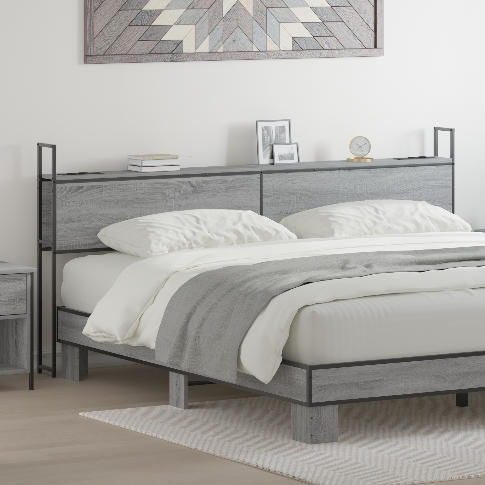 vidaXL Tăblie de depozitare sonoma gri 180 cm Lemn compozit