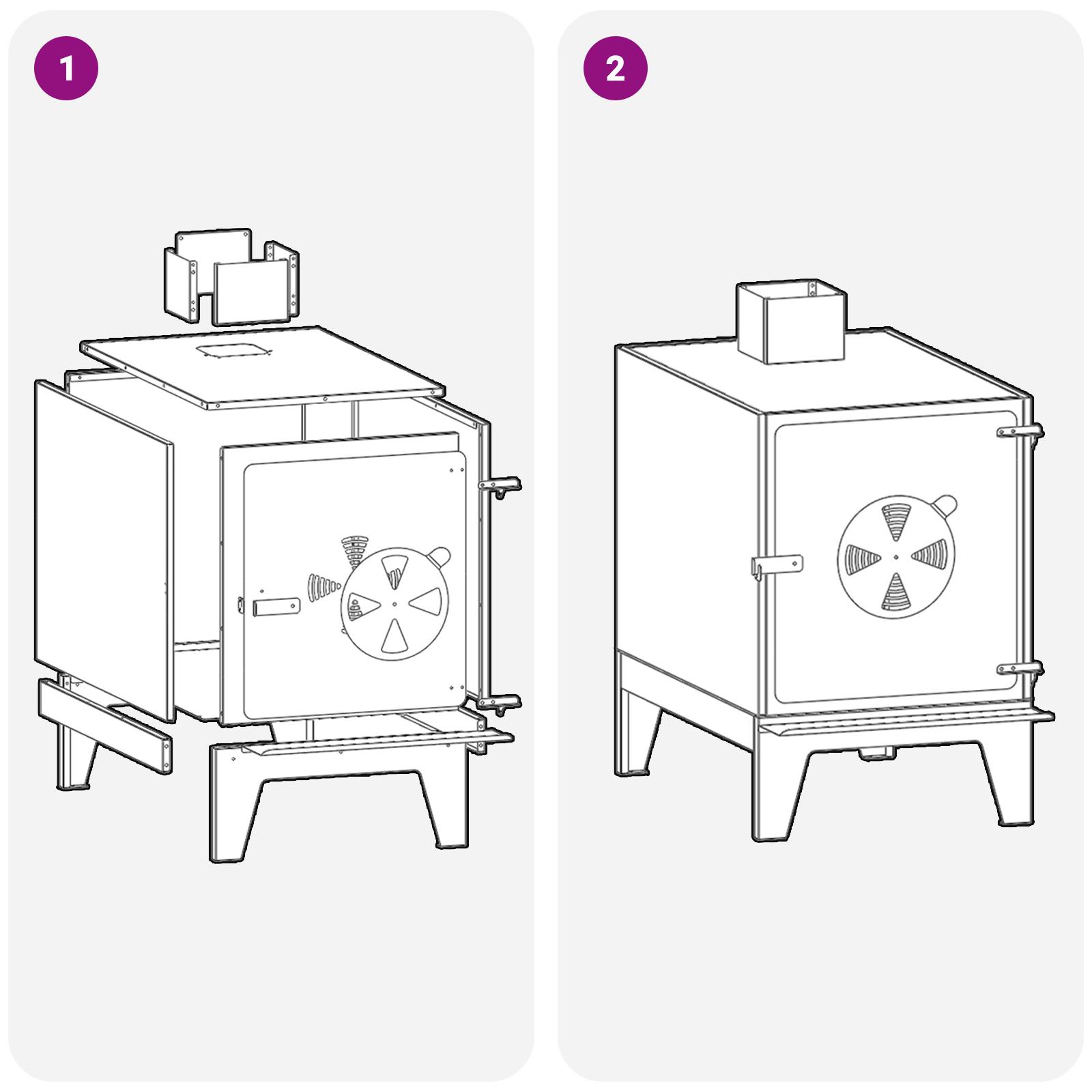 Camping Stove with Chimney Black 35x50x60 cm Steel - Image 9