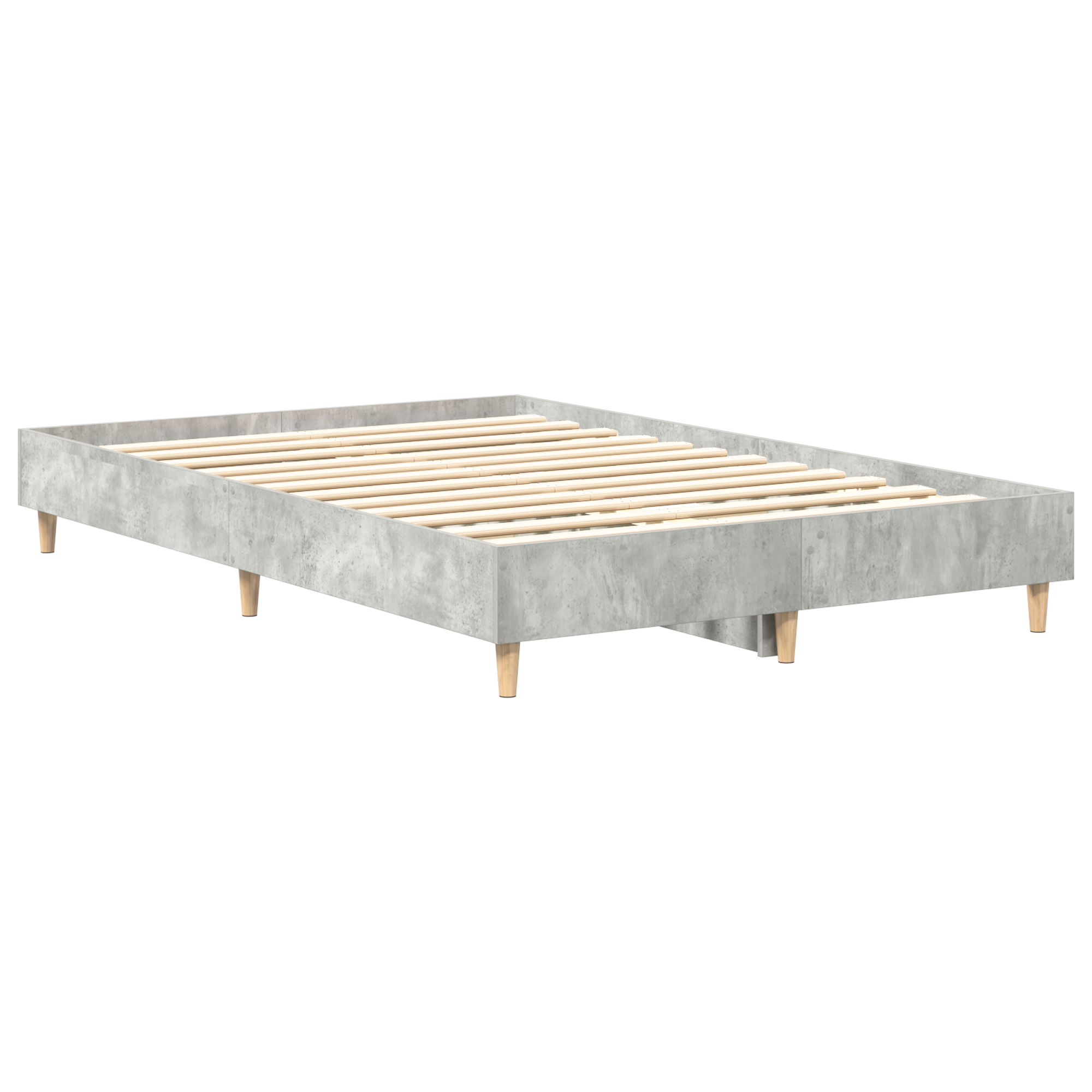 Bed Frame 120x190 cm in Concrete Grey with Engineered Wood - Image 5