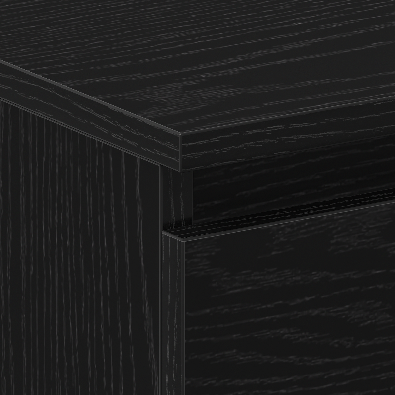 Bedside Cabinet with Drawers Black Oak 30x30x40 cm - Image 9