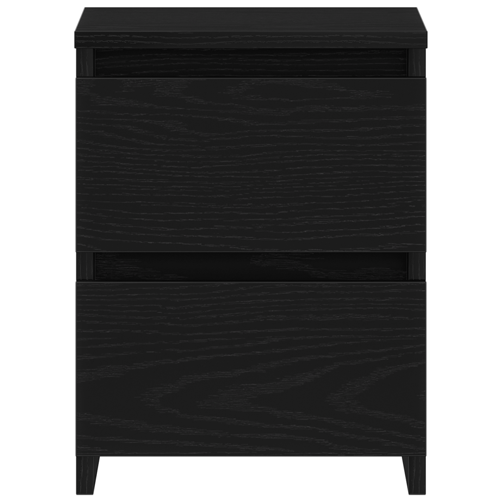 Bedside Cabinet with Drawers Black Oak 30x30x40 cm - Image 6