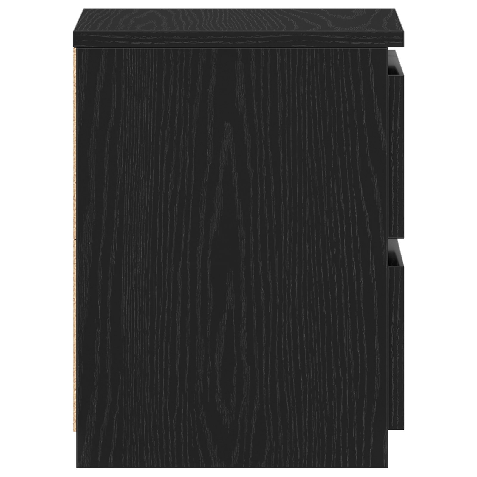 Bedside Cabinet with Drawers Black Oak 30x30x40 cm - Image 7