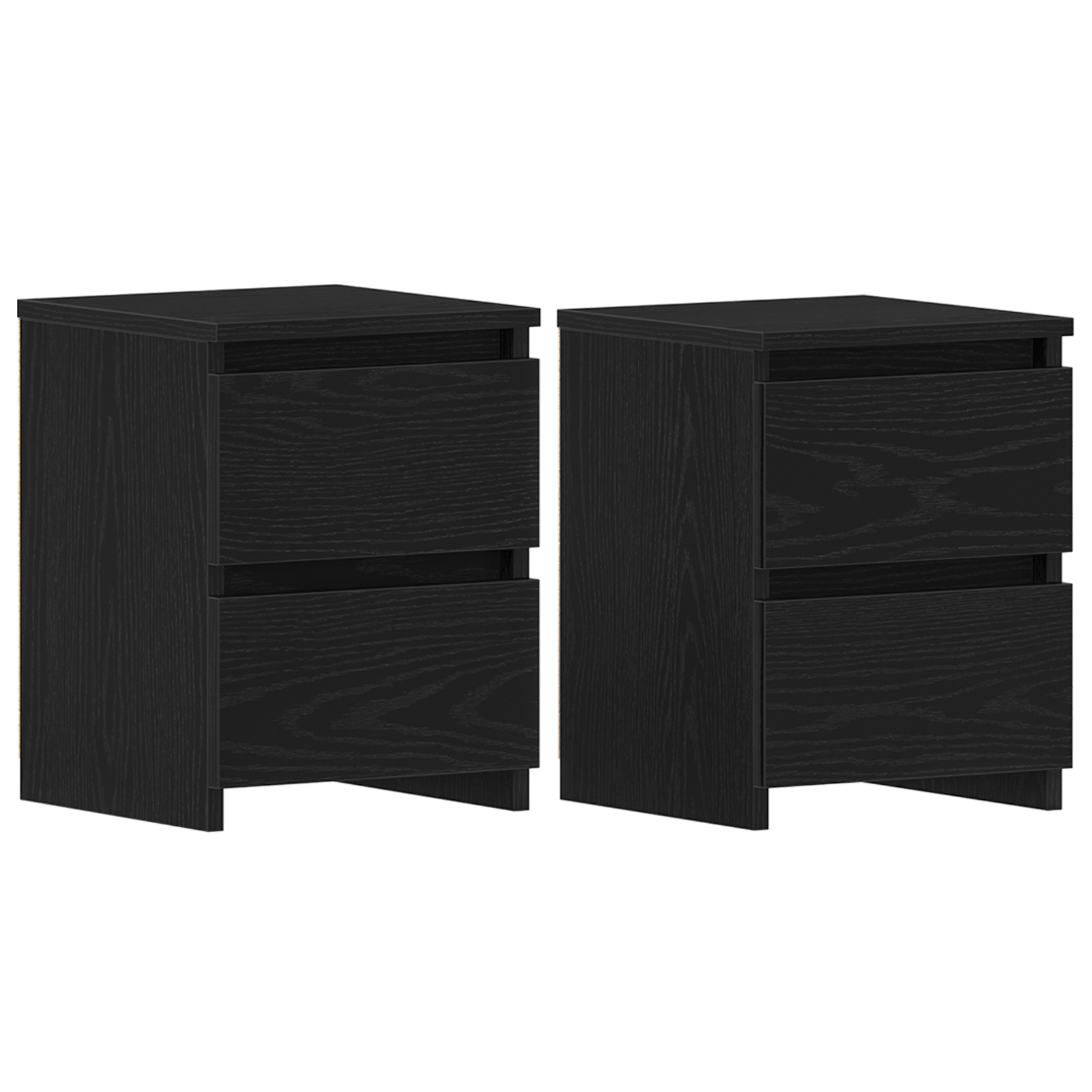 Bedside Cabinets with Drawers 2 pcs Black Oak 30x30x40 cm - Image 2