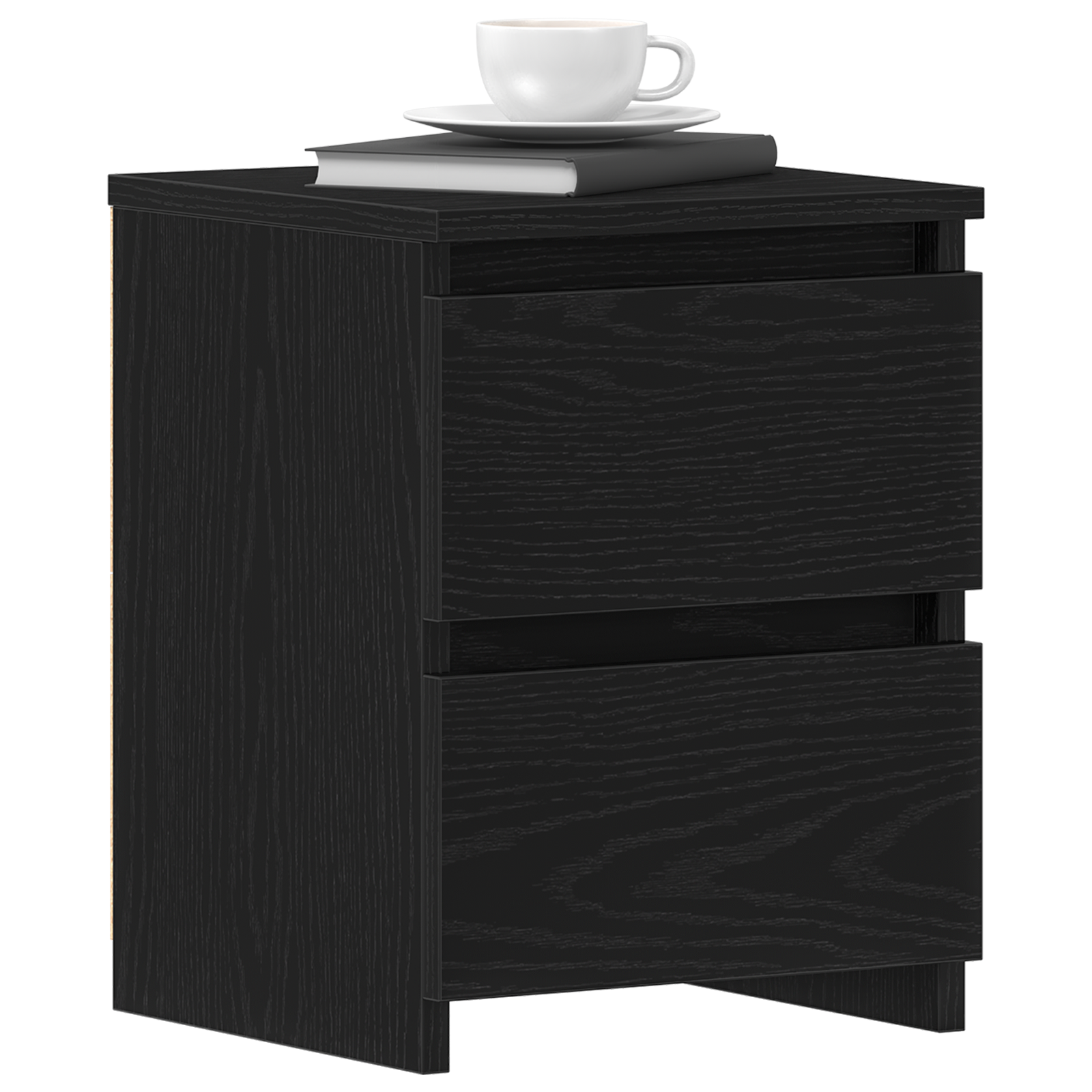 Bedside Cabinets with Drawers 2 pcs Black Oak 30x30x40 cm - Image 3