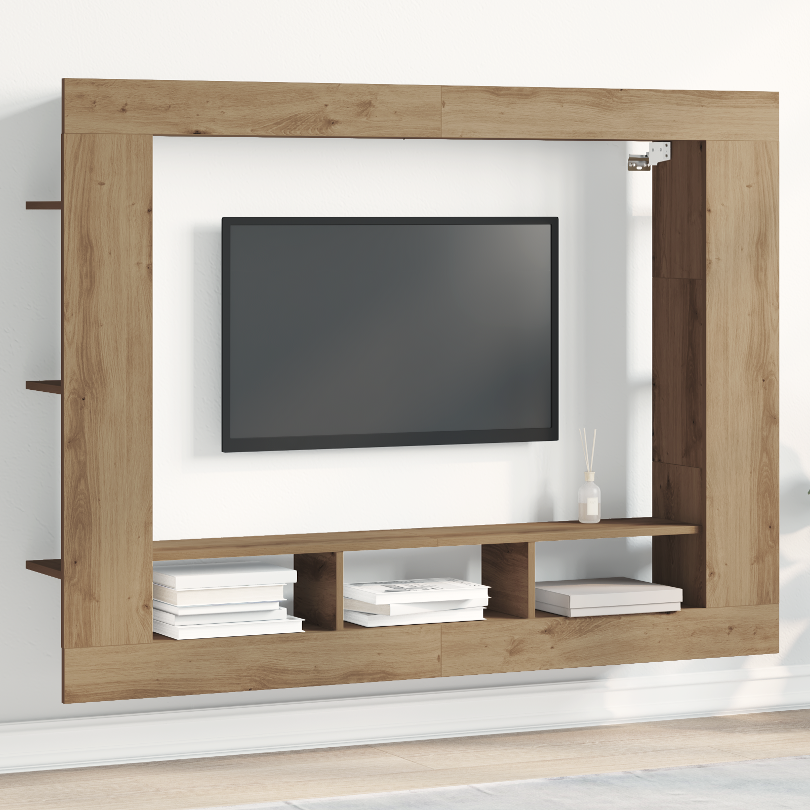 Thumbnail - vidaXL TV-Wandschrank Artisan Eiche 152x22x113 cm
