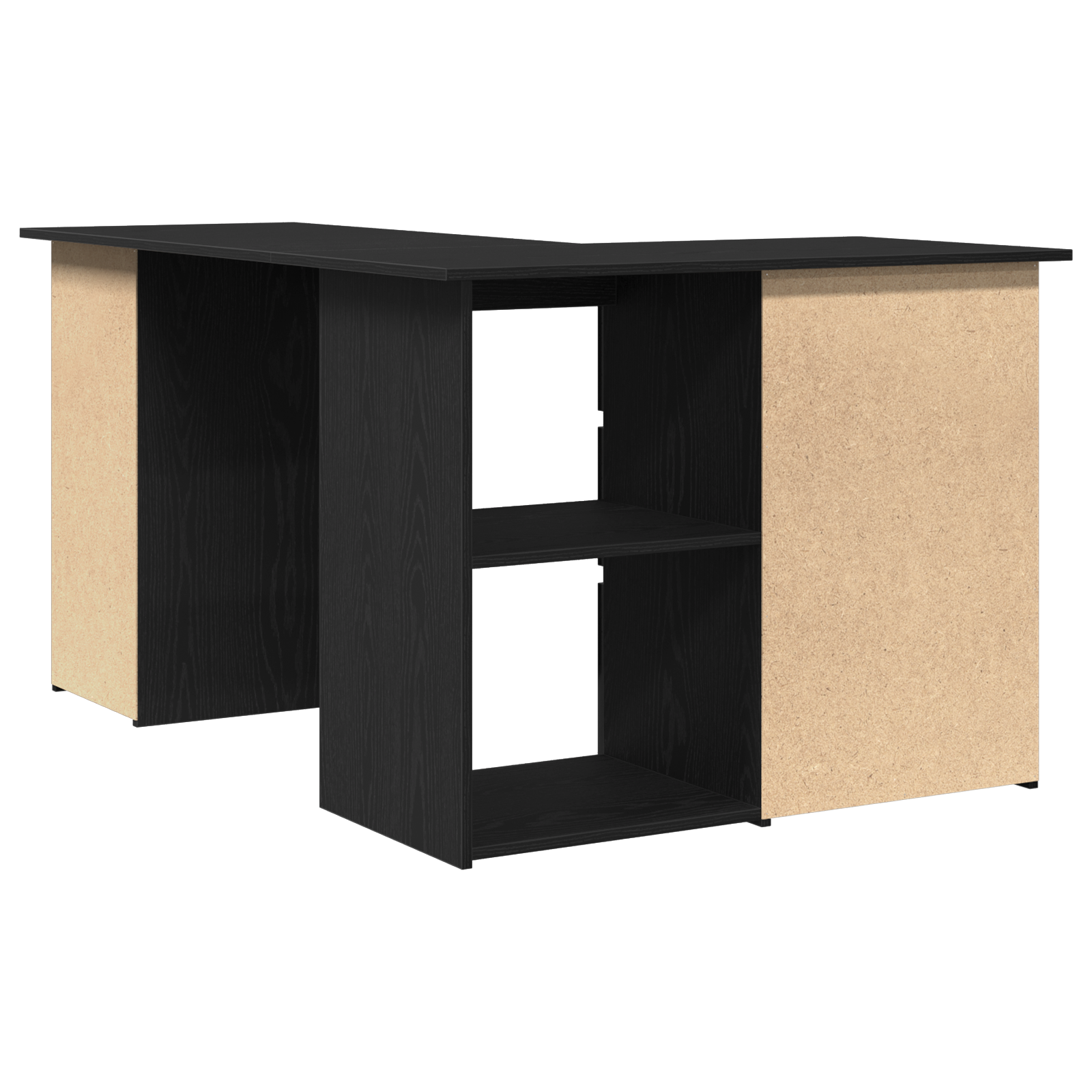Black Oak Corner Desk, 145x100x76 cm, Made of Engineered Wood - Image 5