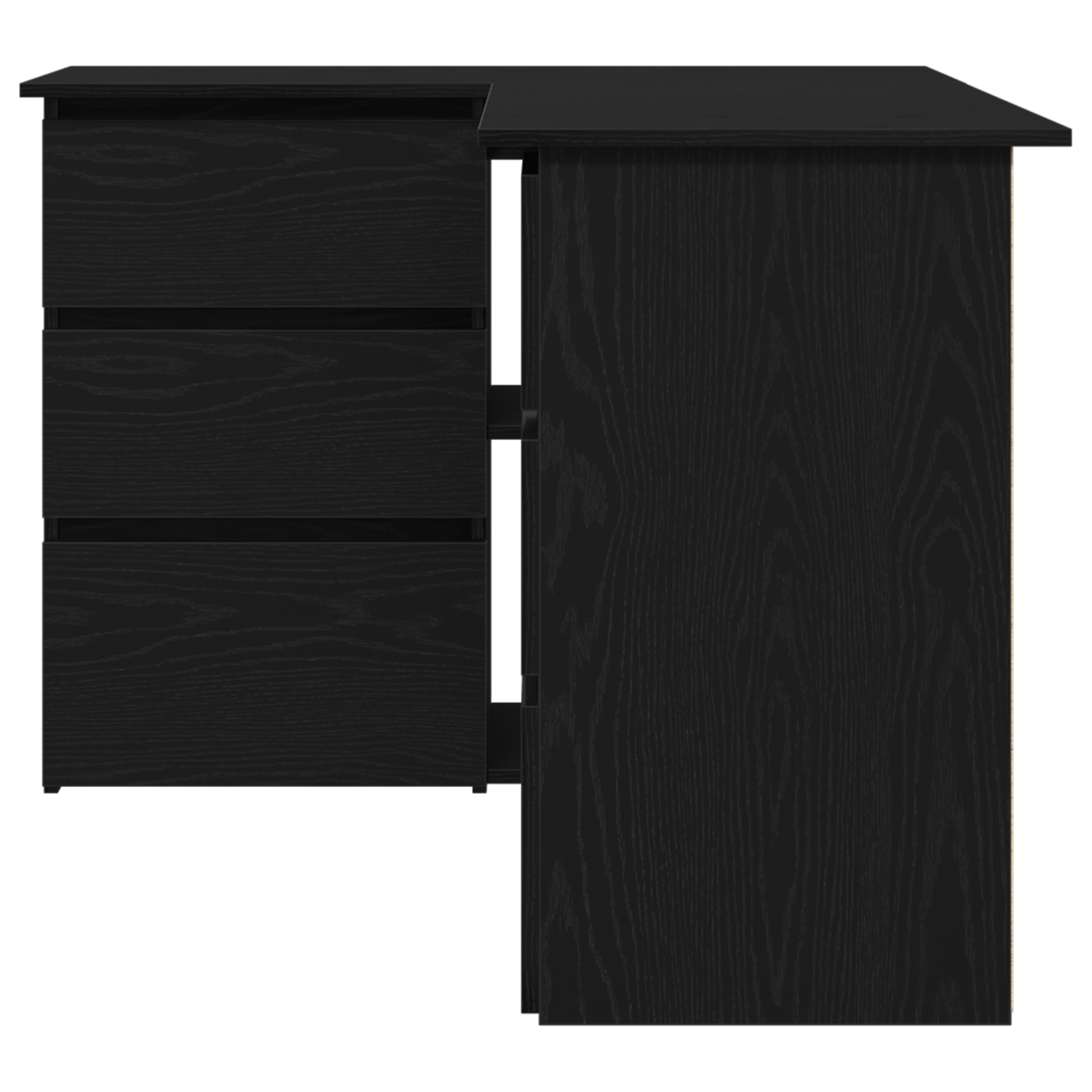 Black Oak Corner Desk, 145x100x76 cm, Made of Engineered Wood - Image 6