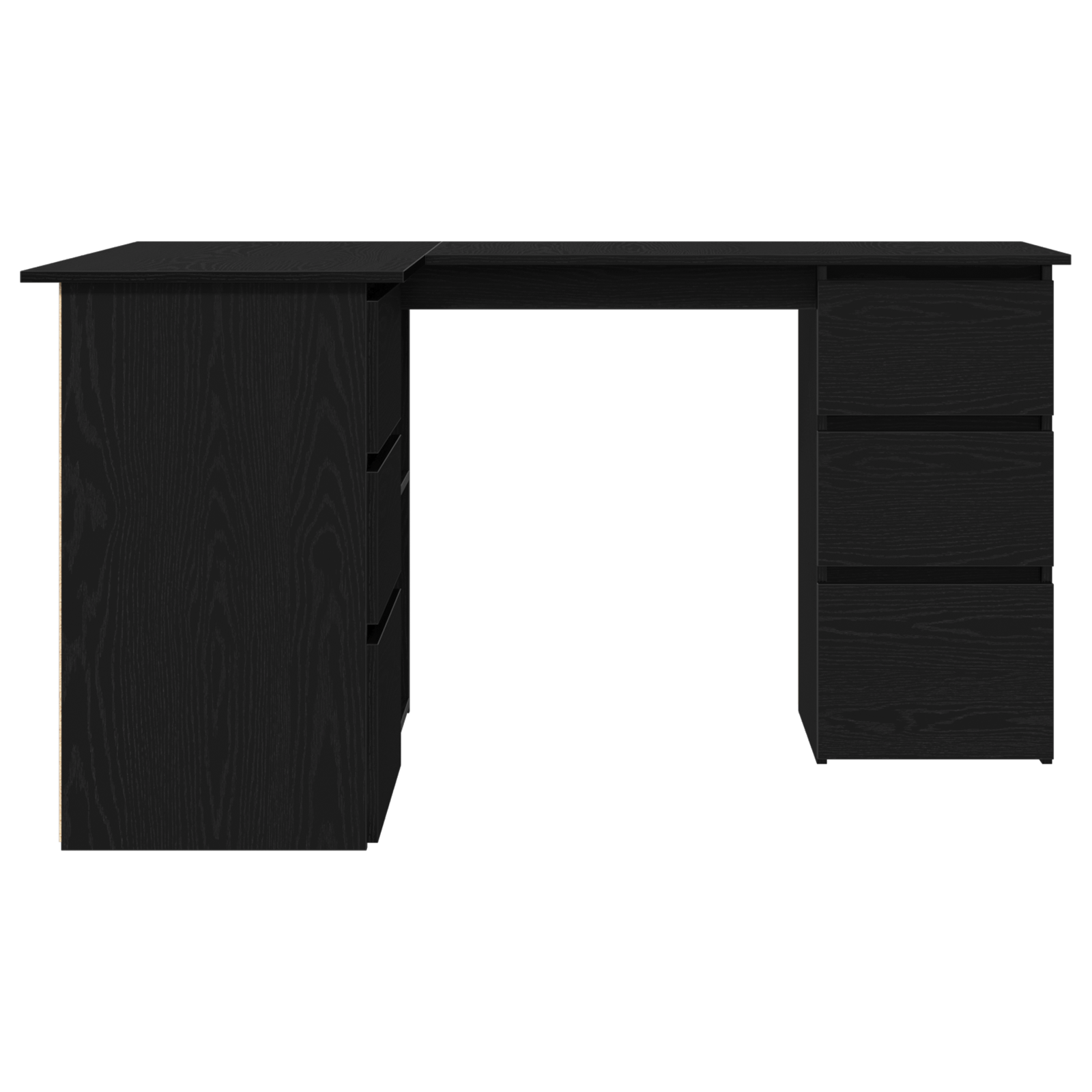Black Oak Corner Desk, 145x100x76 cm, Made of Engineered Wood - Image 7