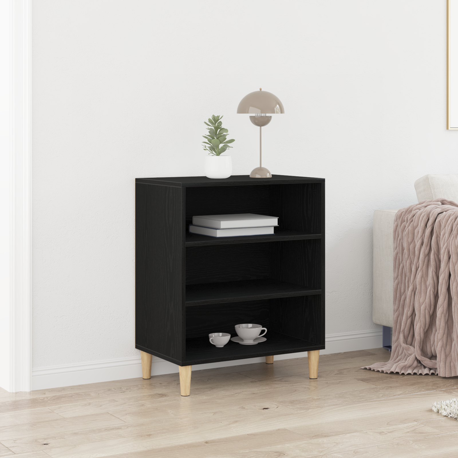 Black Oak Sideboard, 57x35x70 cm, Made from Engineered Wood
