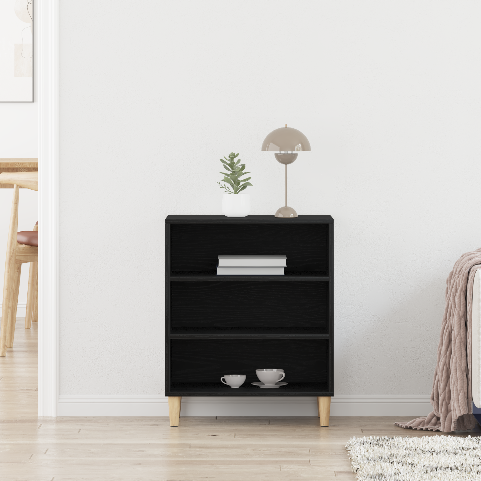 Black Oak Sideboard, 57x35x70 cm, Made from Engineered Wood - Image 4