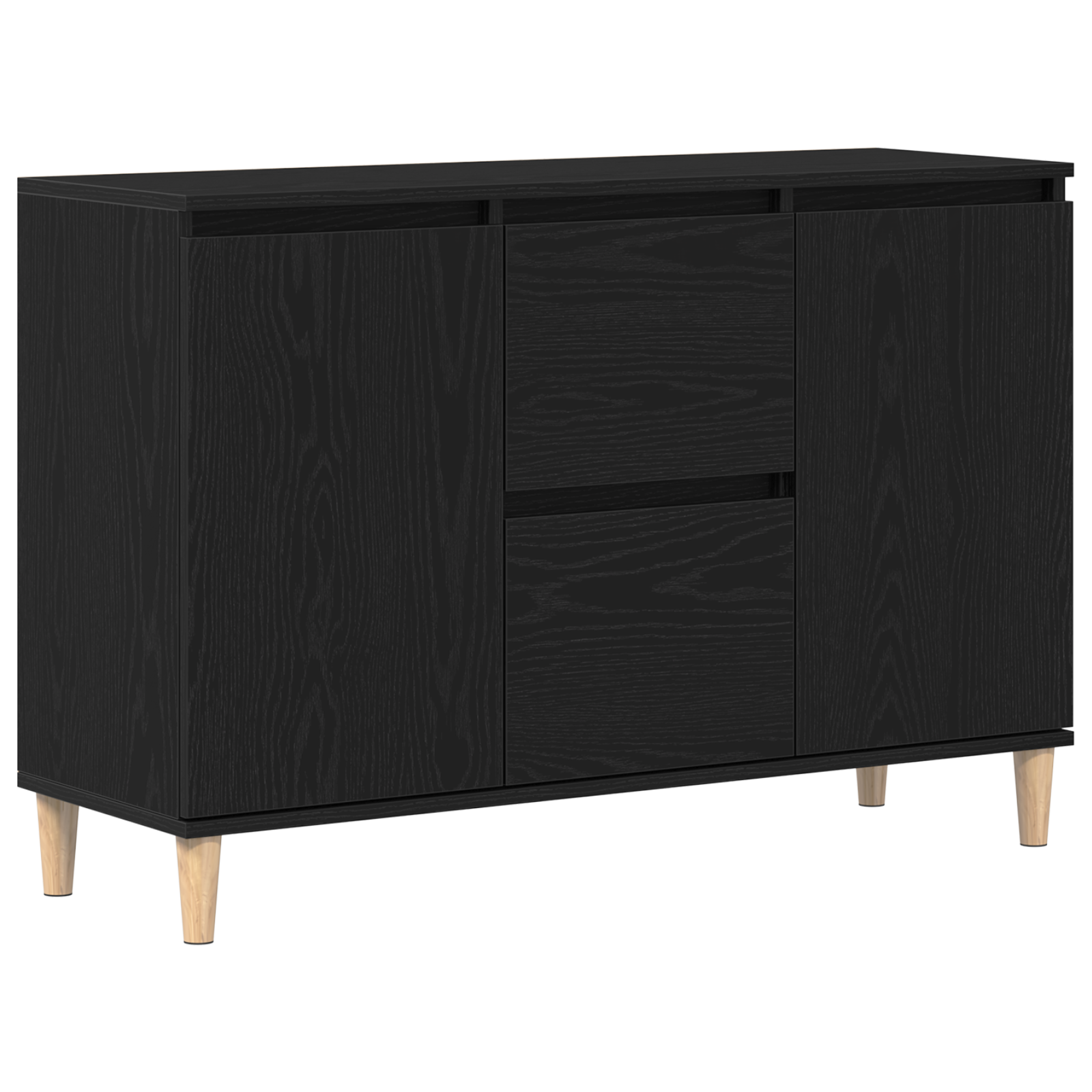 Black Oak Sideboard - 101x35x60 cm - Made of Engineered Wood - Image 2