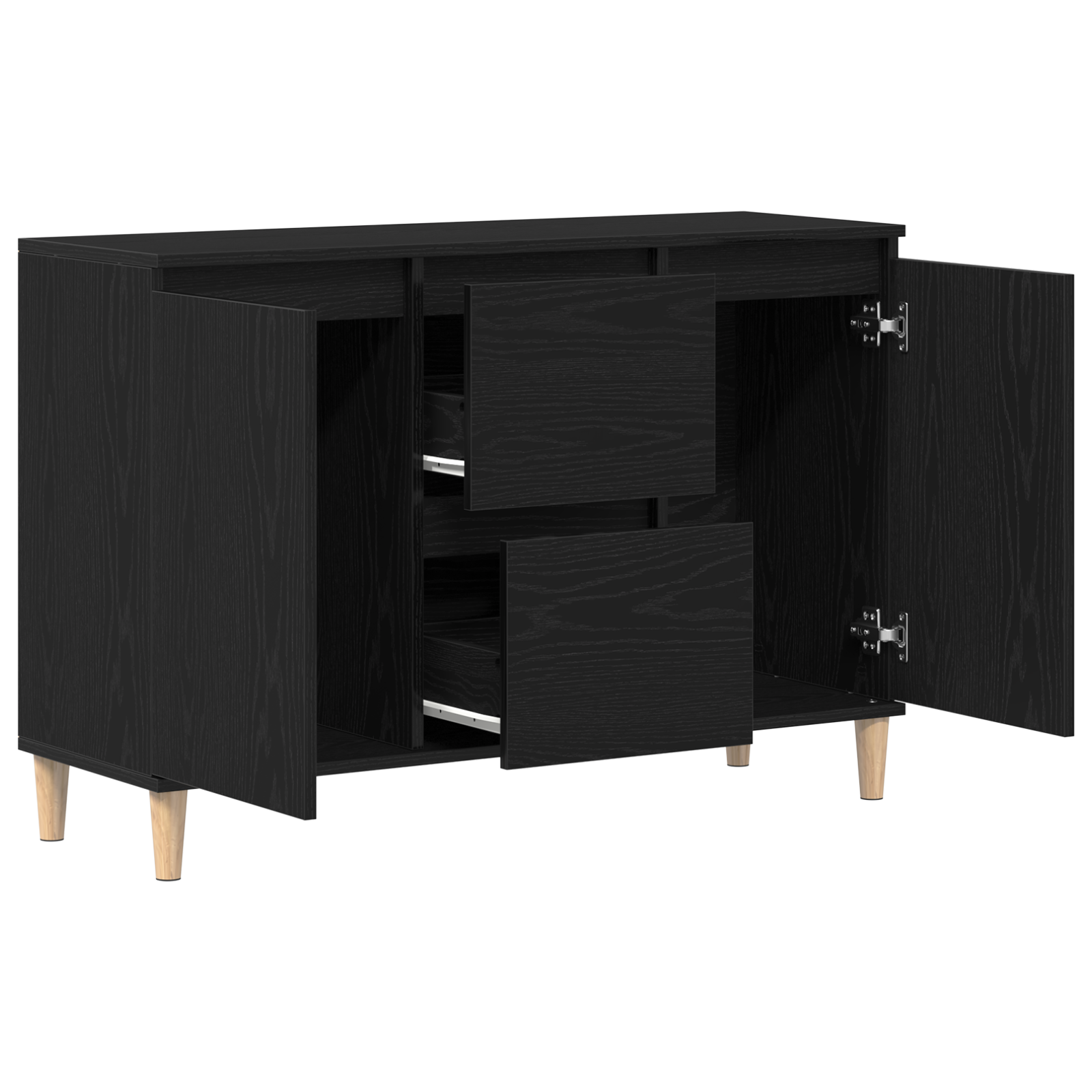 Black Oak Sideboard - 101x35x60 cm - Made of Engineered Wood - Image 5