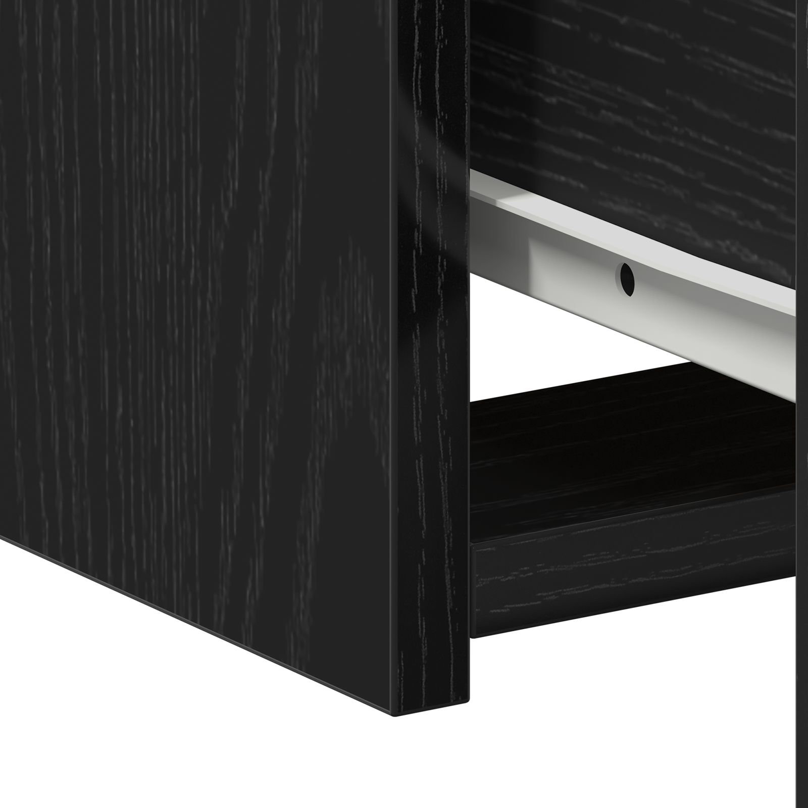 Black Oak Nightstand 50x32x60cm Made from Engineered Wood - Image 10