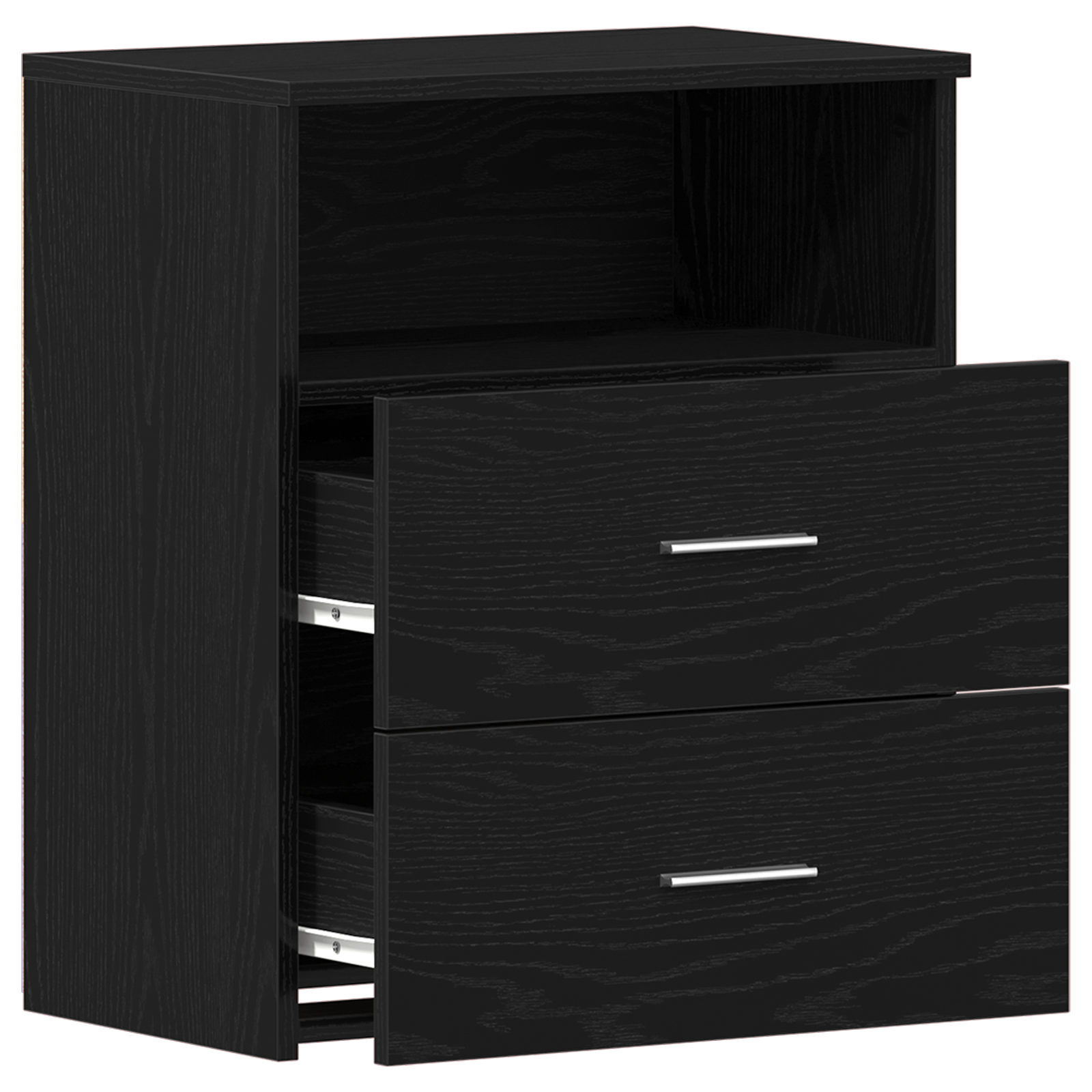 Black Oak Nightstand 50x32x60cm Made from Engineered Wood - Image 5