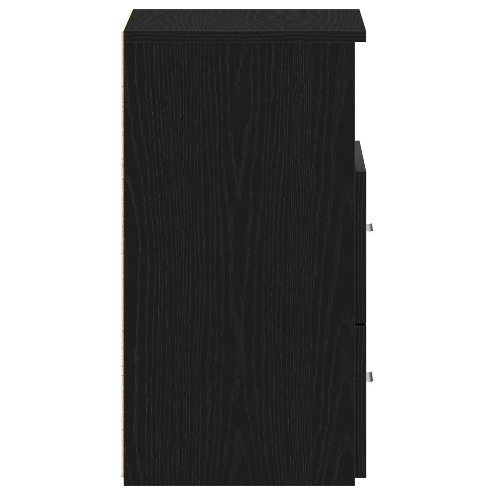 Black Oak Nightstand 50x32x60cm Made from Engineered Wood - Image 8