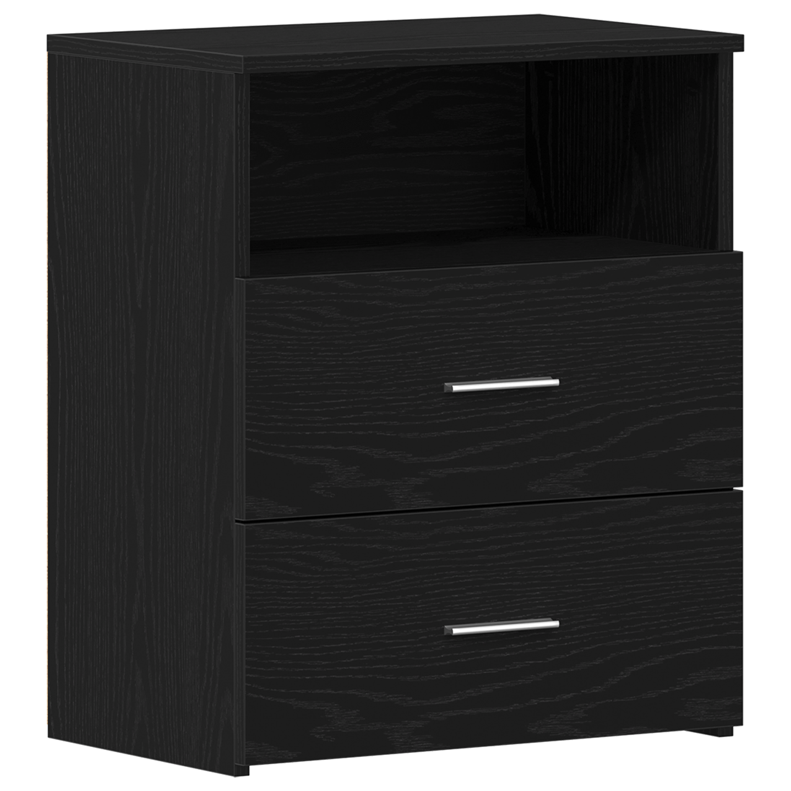 Nightstands Set of 2 Black Oak 50x32x60cm Made of Engineered Wood - Image 2