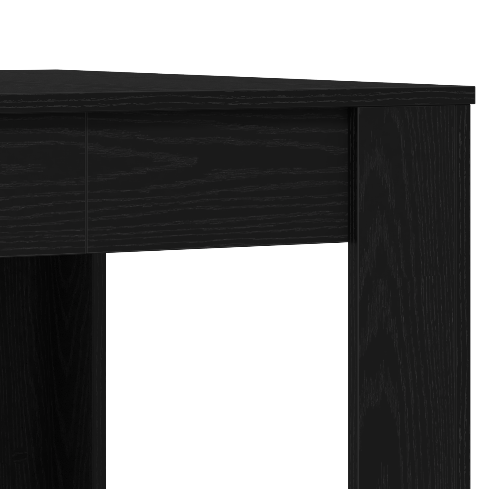 Black Oak Dining Table 140x74.5x76 cm - Made of Engineered Wood - Image 8