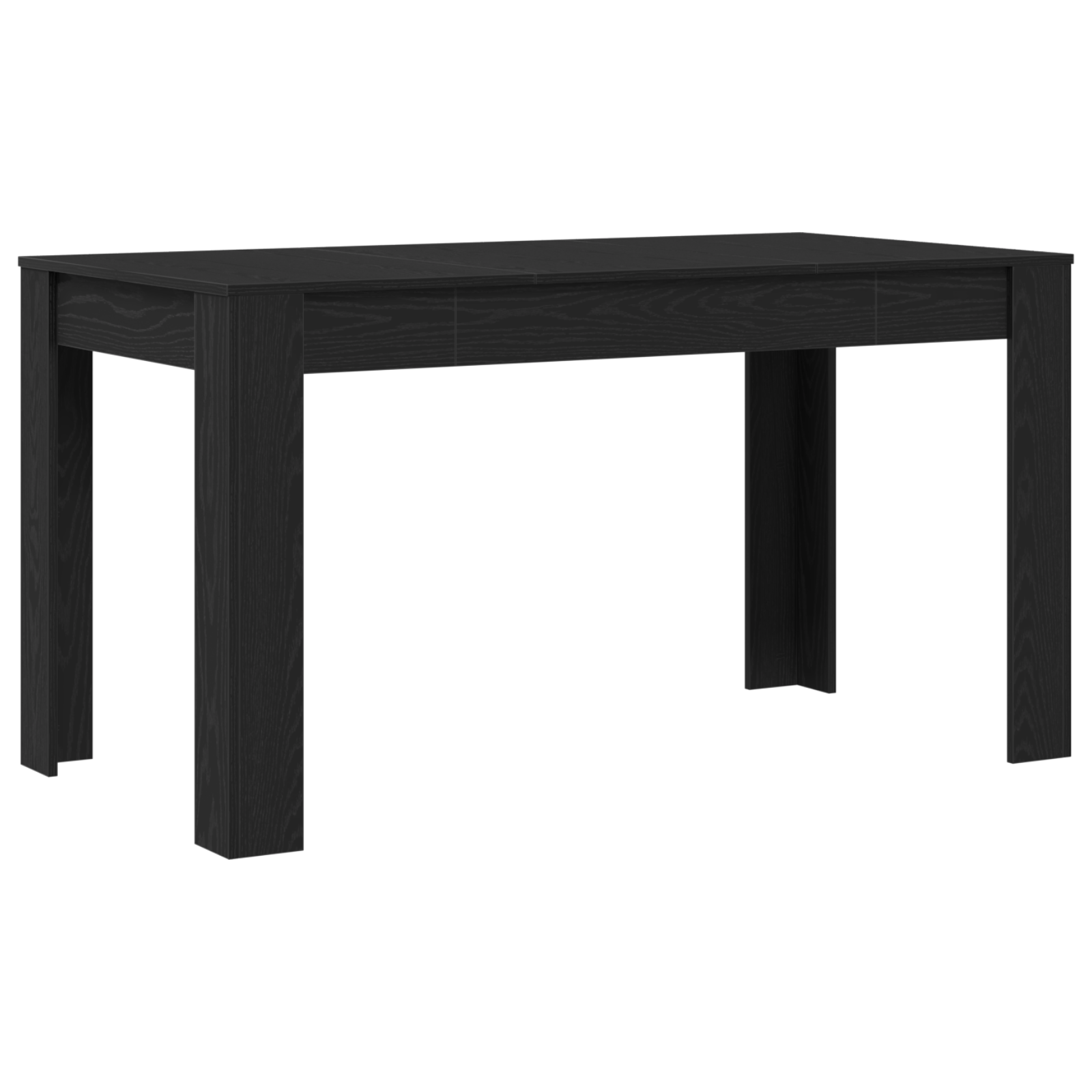 Black Oak Dining Table 140x74.5x76 cm - Made of Engineered Wood - Image 2