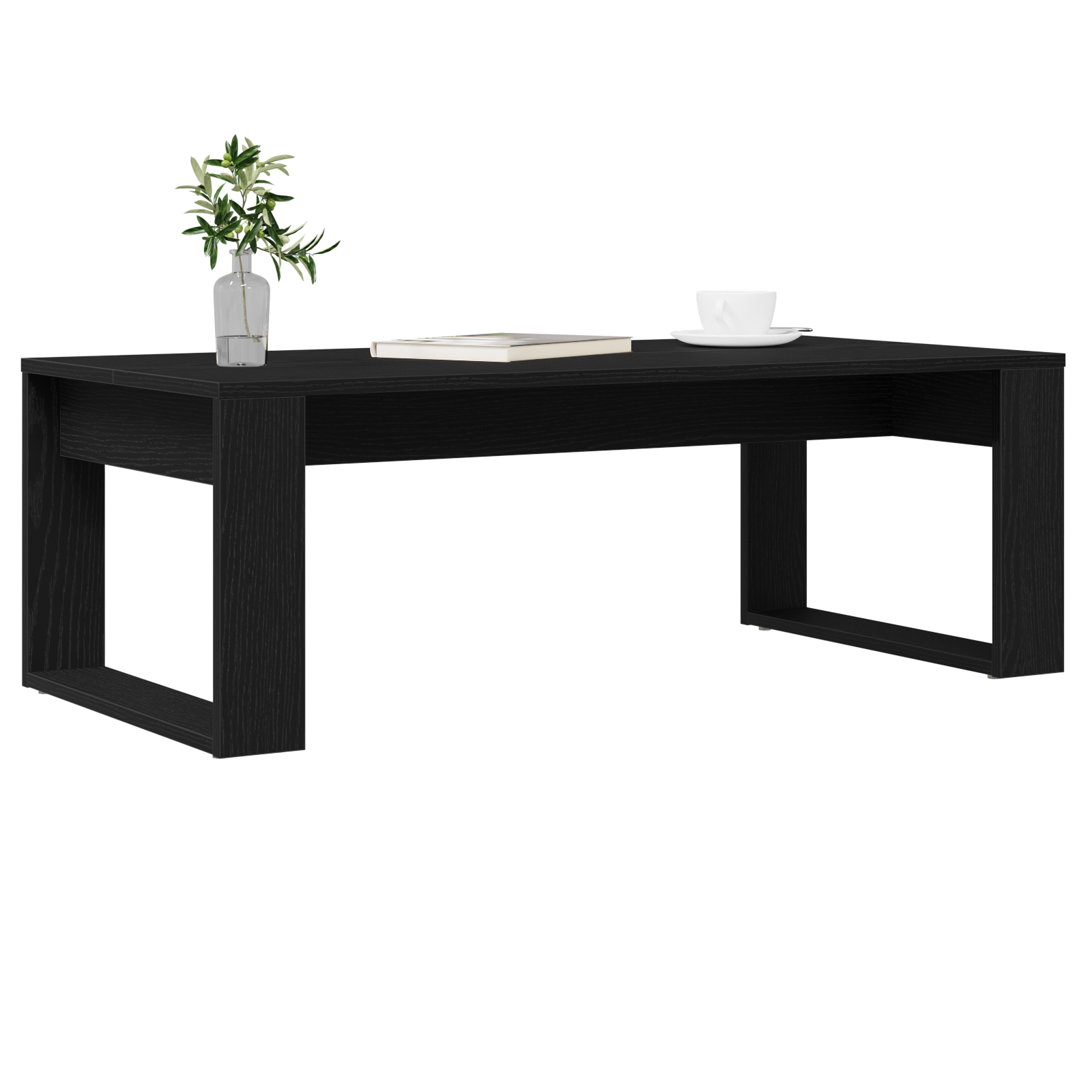 Black Oak Coffee Table 102x50x35 cm Made of Engineered Wood - Image 3