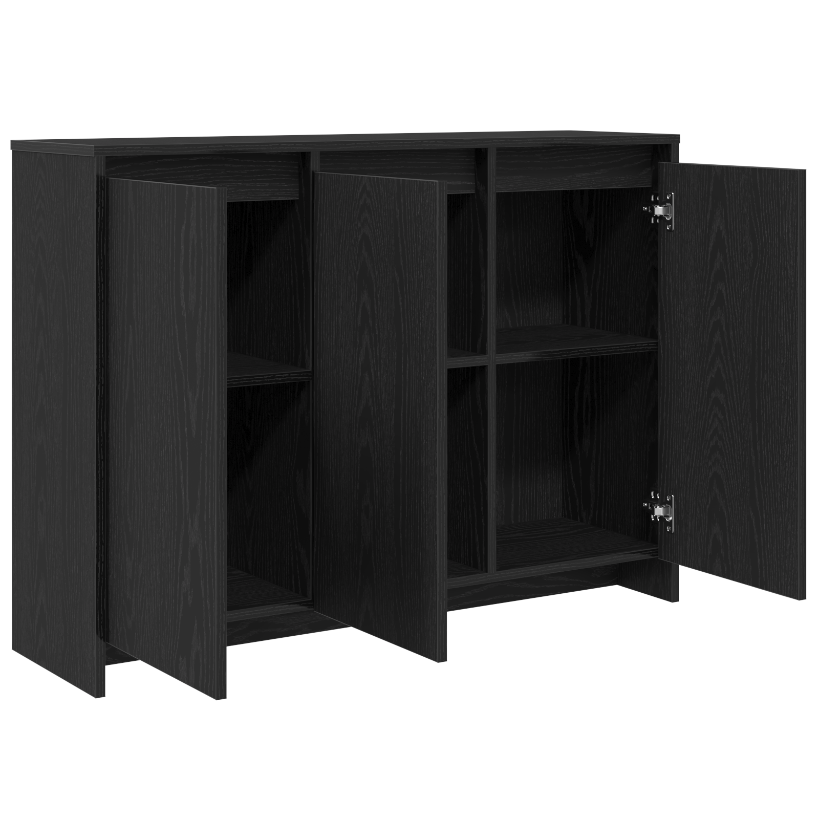 Sideboard Black Oak Engineered Wood Medium Storage - Image 5