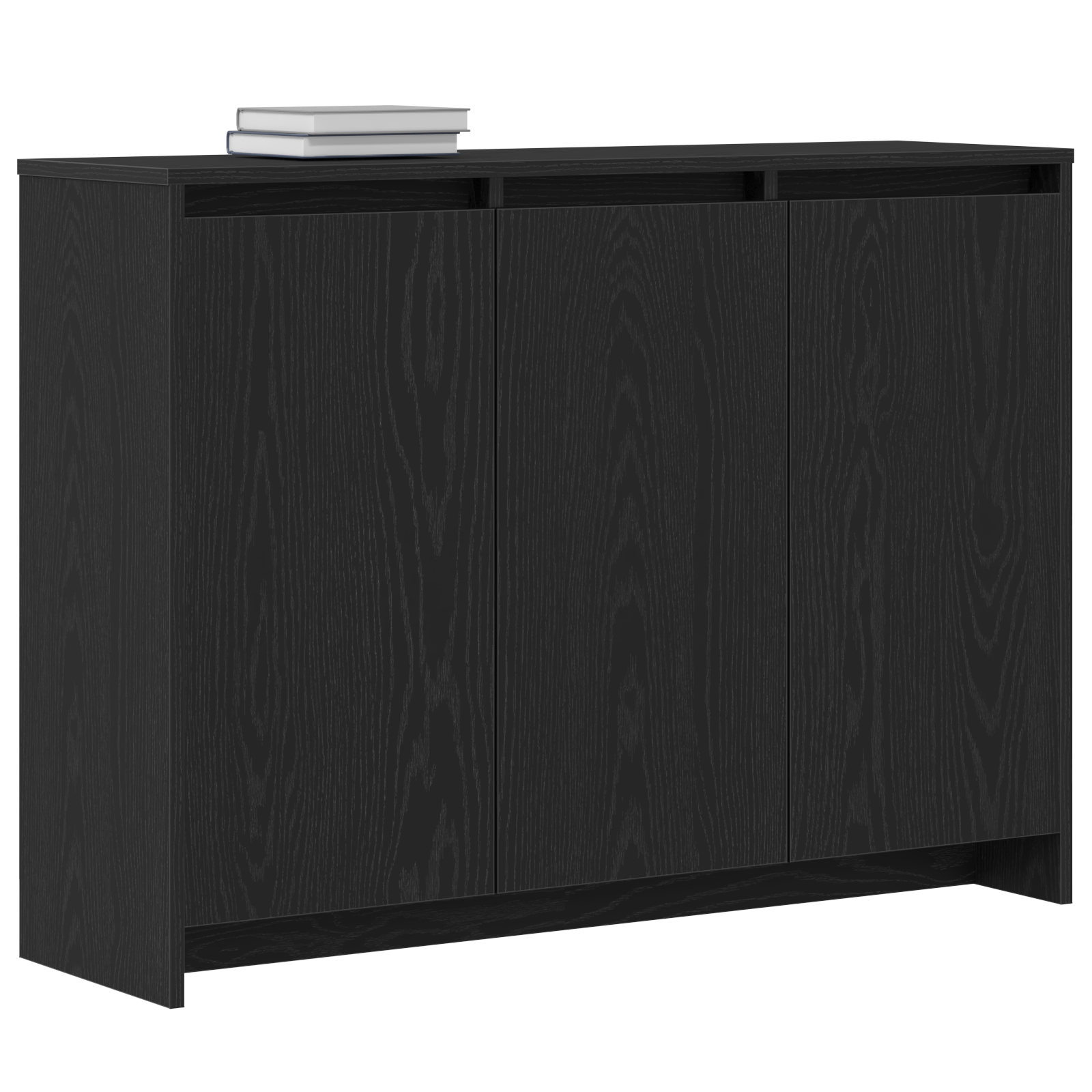 Sideboard Black Oak Engineered Wood Medium Storage - Image 3