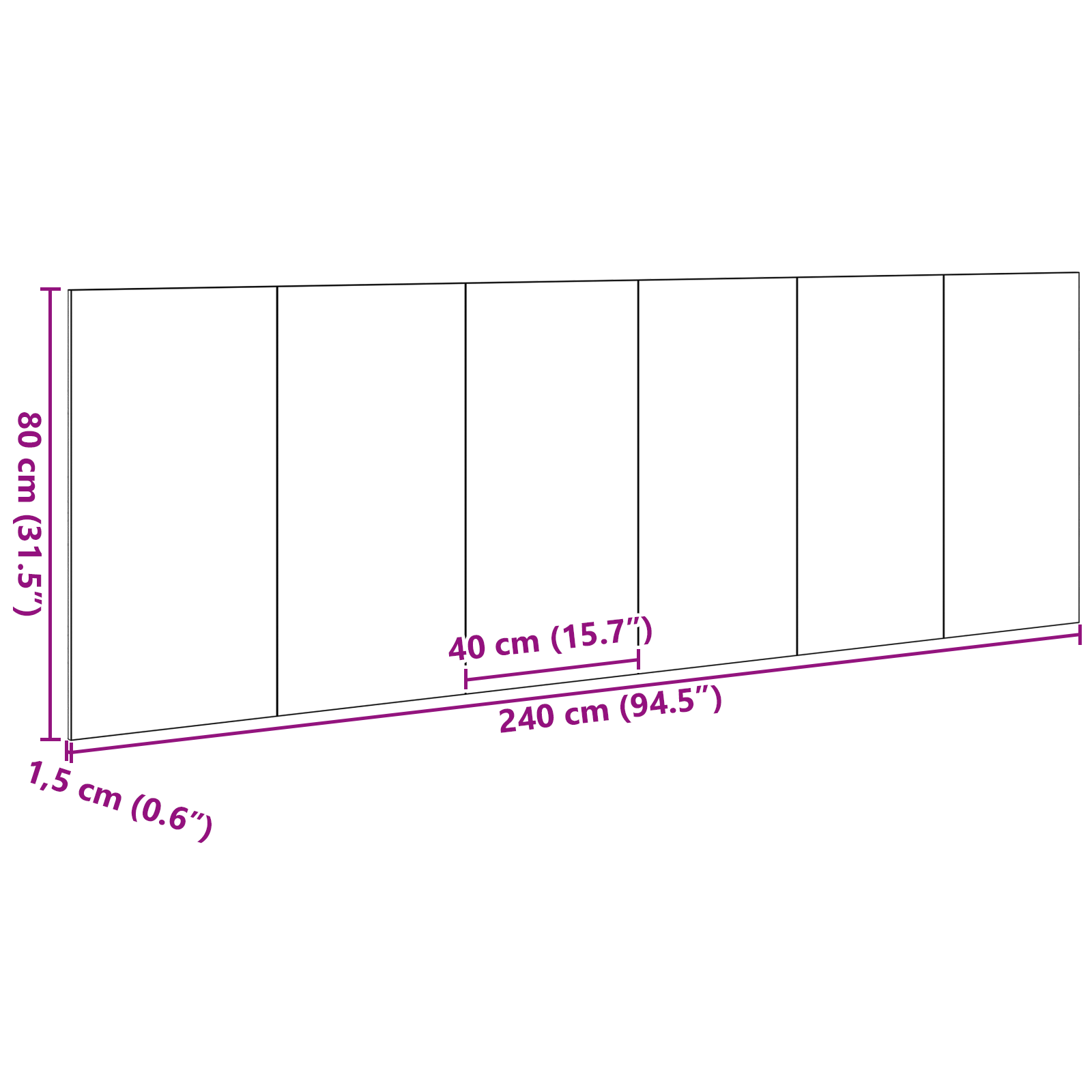 Black Oak Wall Headboard 240x1.5x80 cm Made from Engineered Wood - Image 8