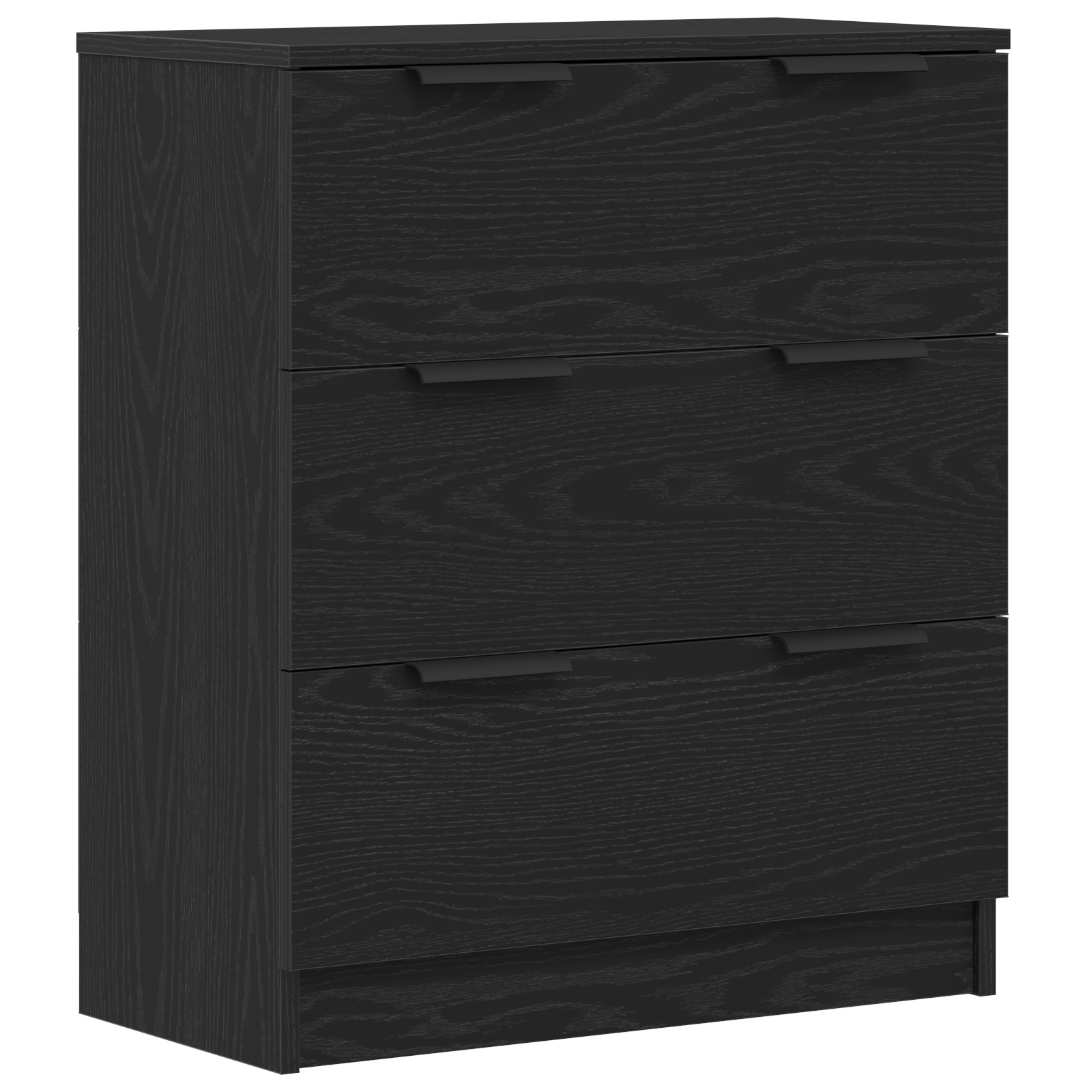 Black Oak Sideboard 60x30x70 cm Manufactured Wood - Image 2