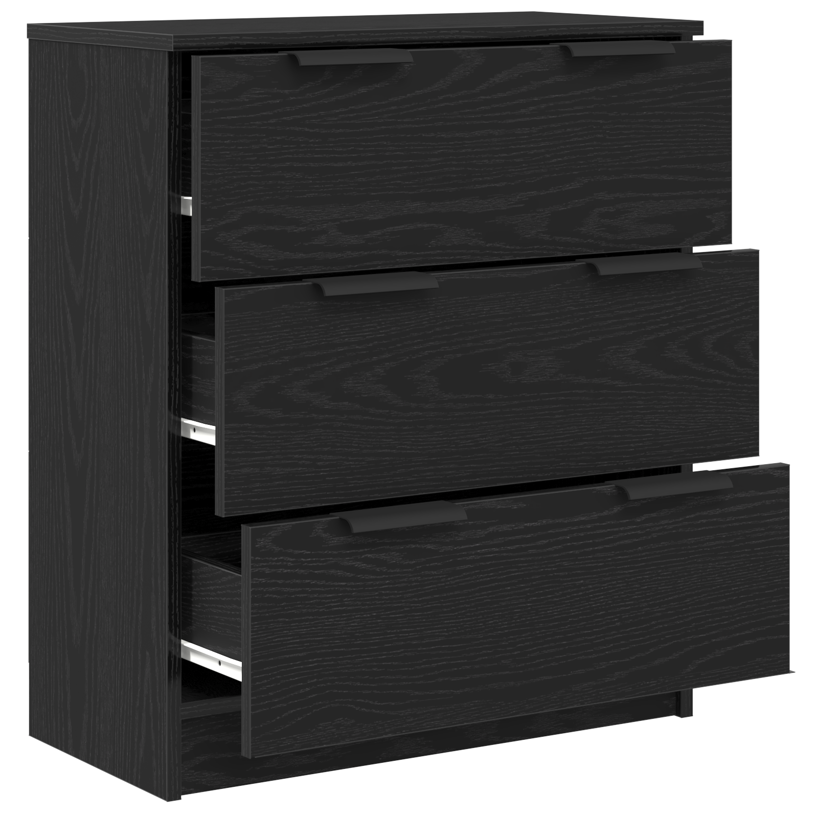 Black Oak Sideboard 60x30x70 cm Manufactured Wood - Image 5