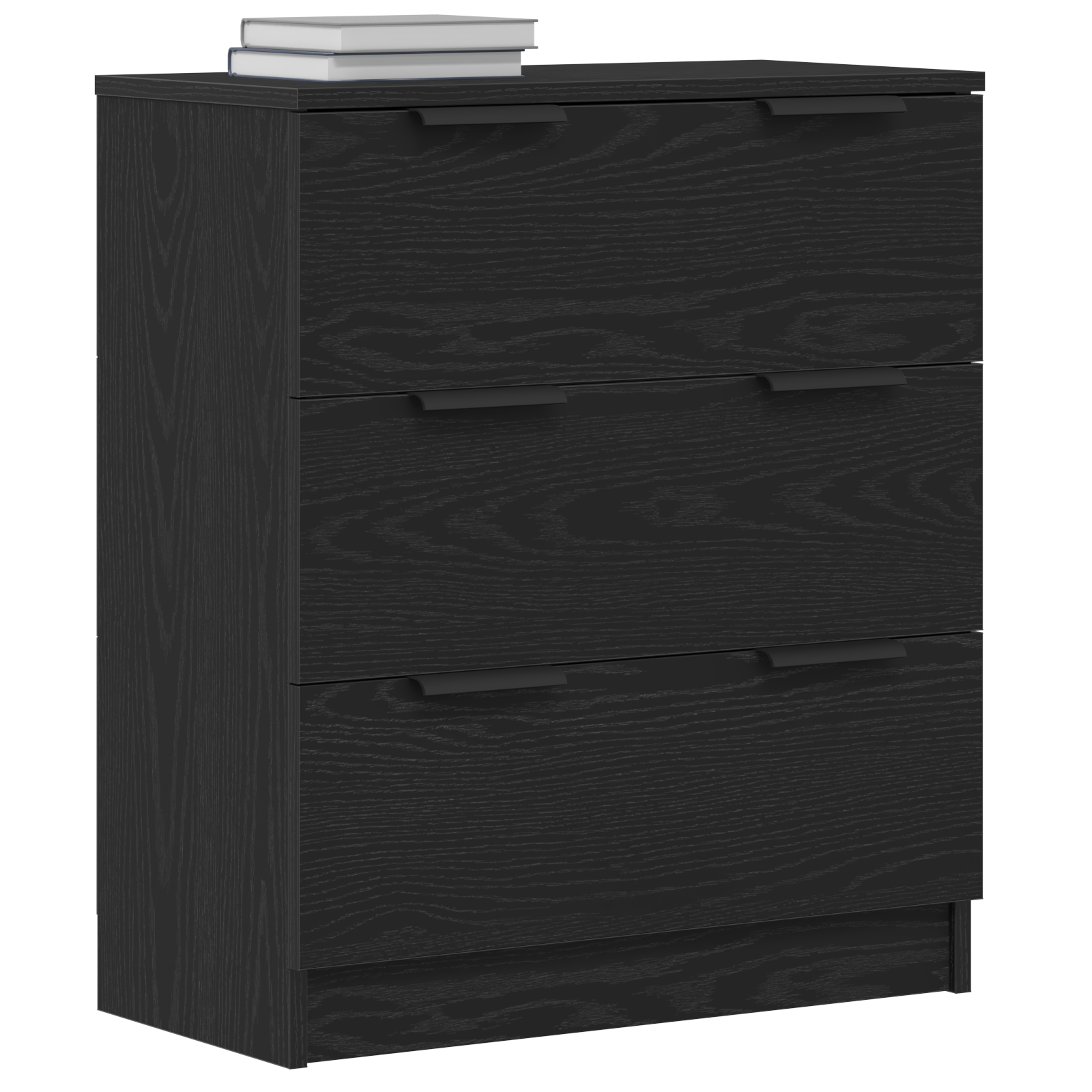 Black Oak Sideboard 60x30x70 cm Manufactured Wood - Image 3