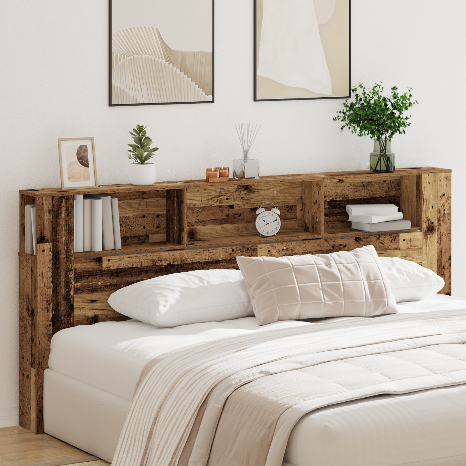 Headboard Cabinet Old Wood 220x18,5x104,5 cm