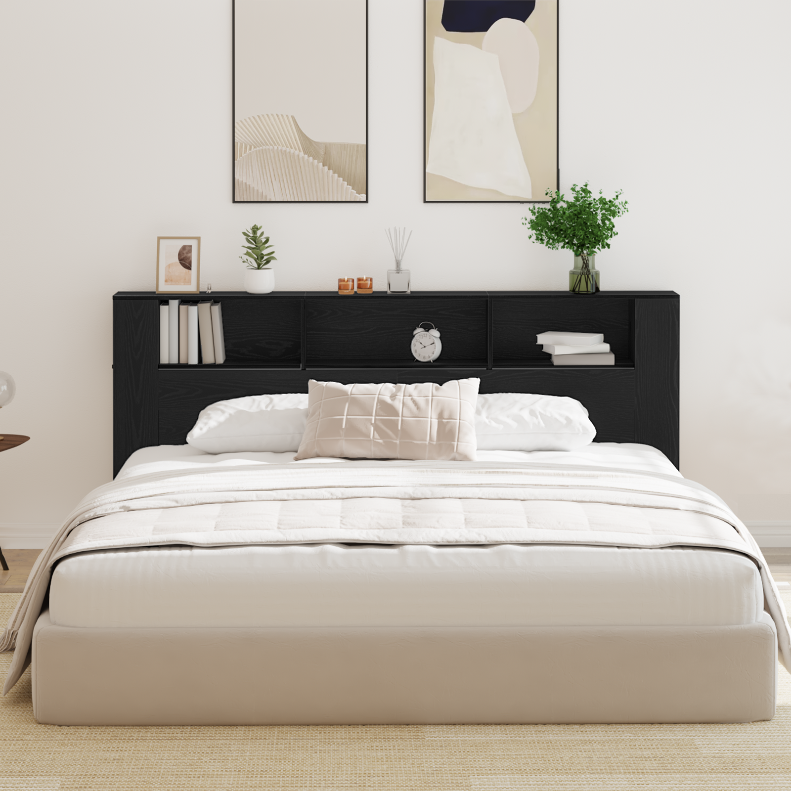 Headboard Cabinet Black Oak 220x18,5x104,5 cm - Image 4