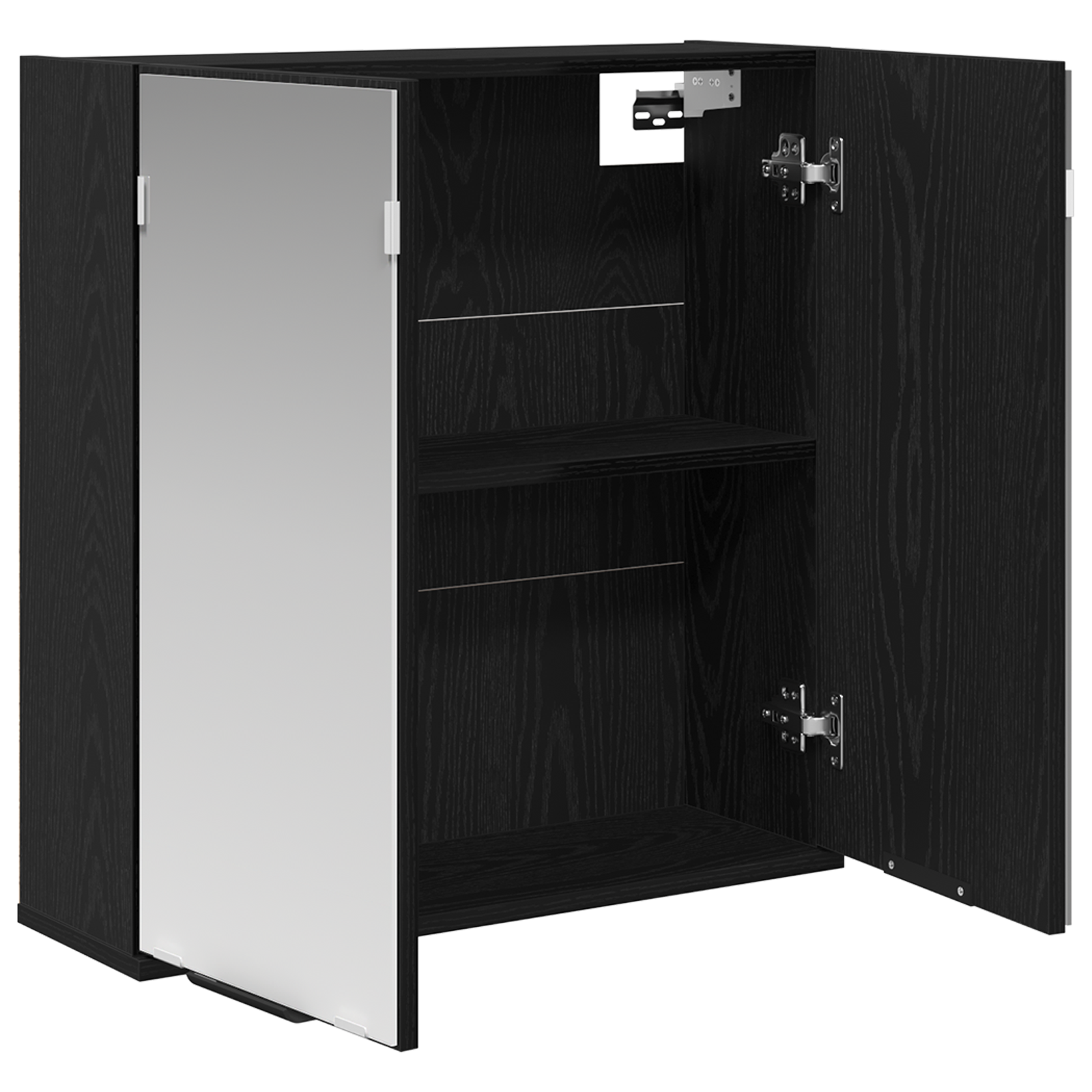 Bathroom Mirror Cabinet - Black Oak, 64x20x66.5 cm, Made from Engineered Wood - Image 5