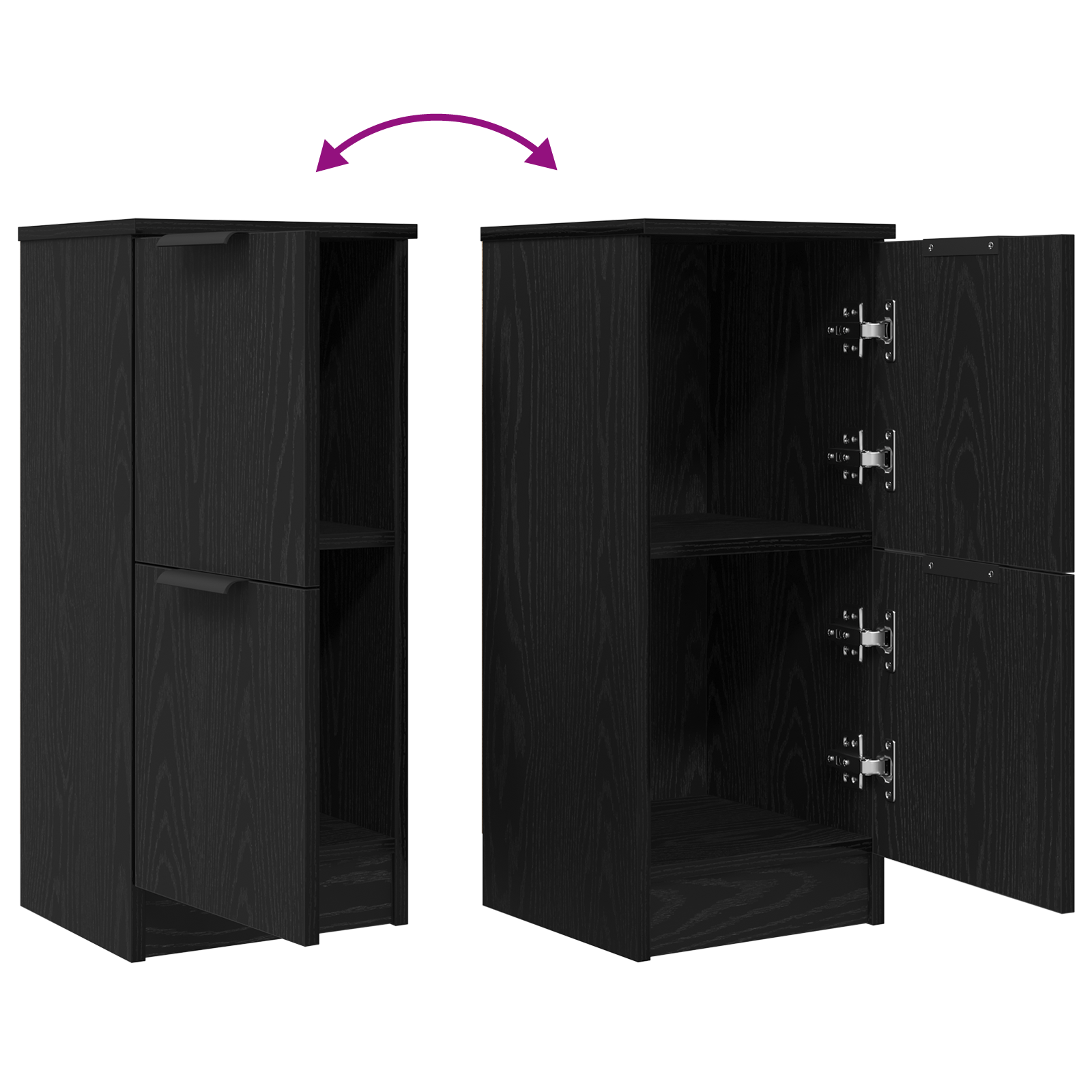 Sideboards 2 pcs in Black Oak, 30x30x70 cm, Made of Engineered Wood - Image 10