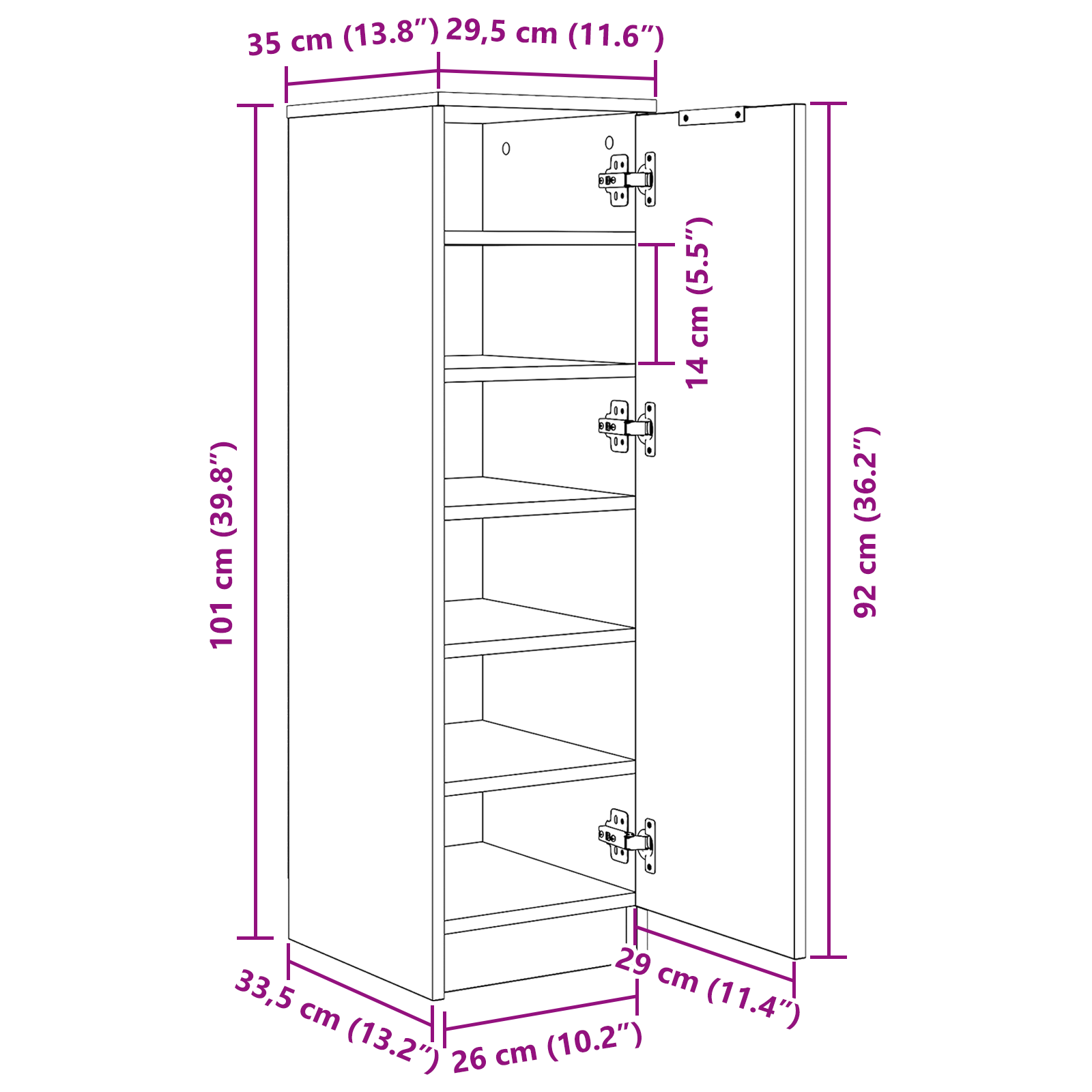 Mueble Zapatero Armario Estantería Zapatos Entrada Madera Contrachapada vidaXL - Imagen 87 de 120