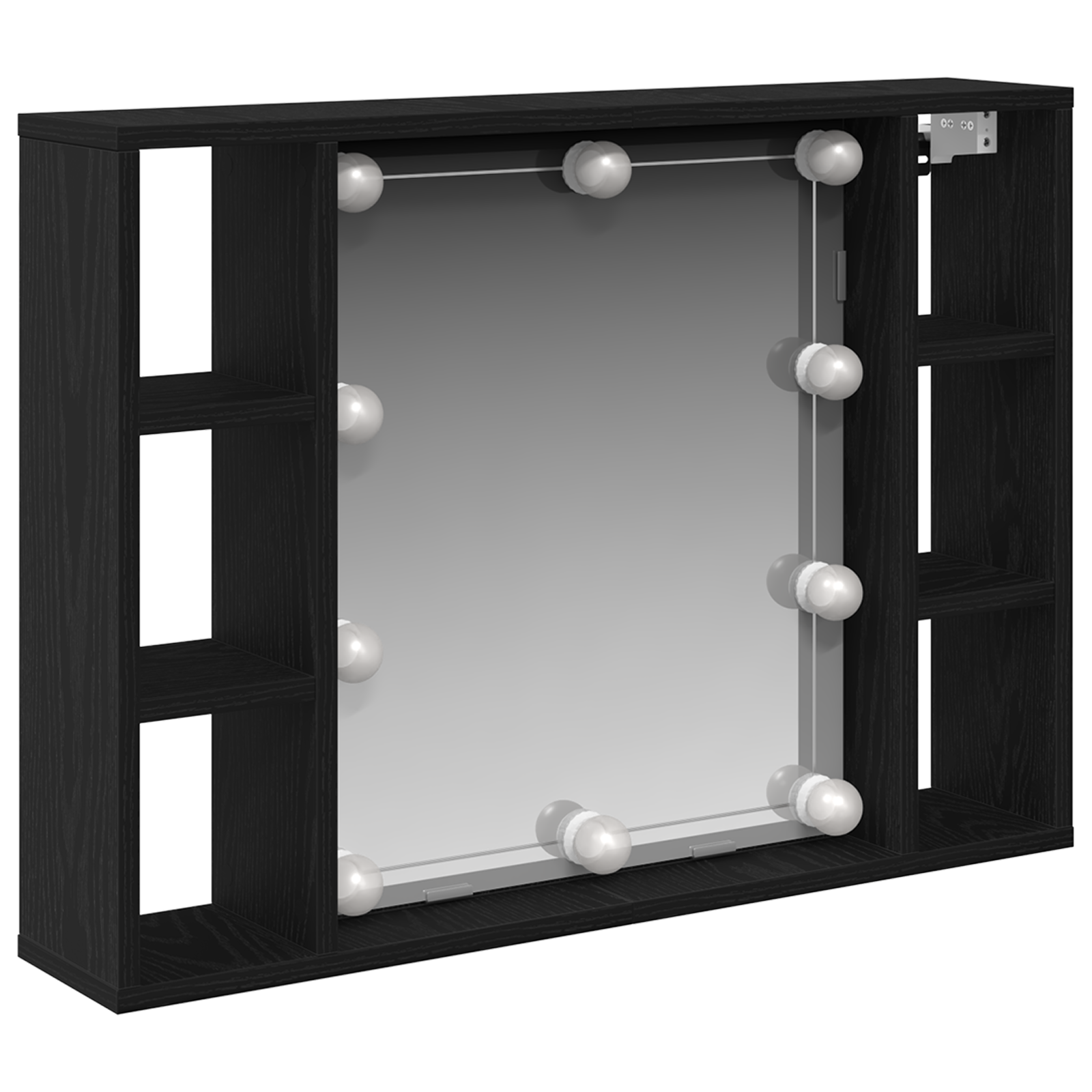 LED Mirror Cabinet - Black Oak - 76x15x55 cm - Made of Engineered Wood - Image 2