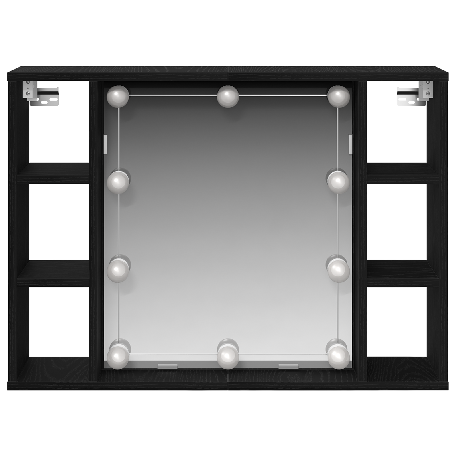 LED Mirror Cabinet - Black Oak - 76x15x55 cm - Made of Engineered Wood - Image 6
