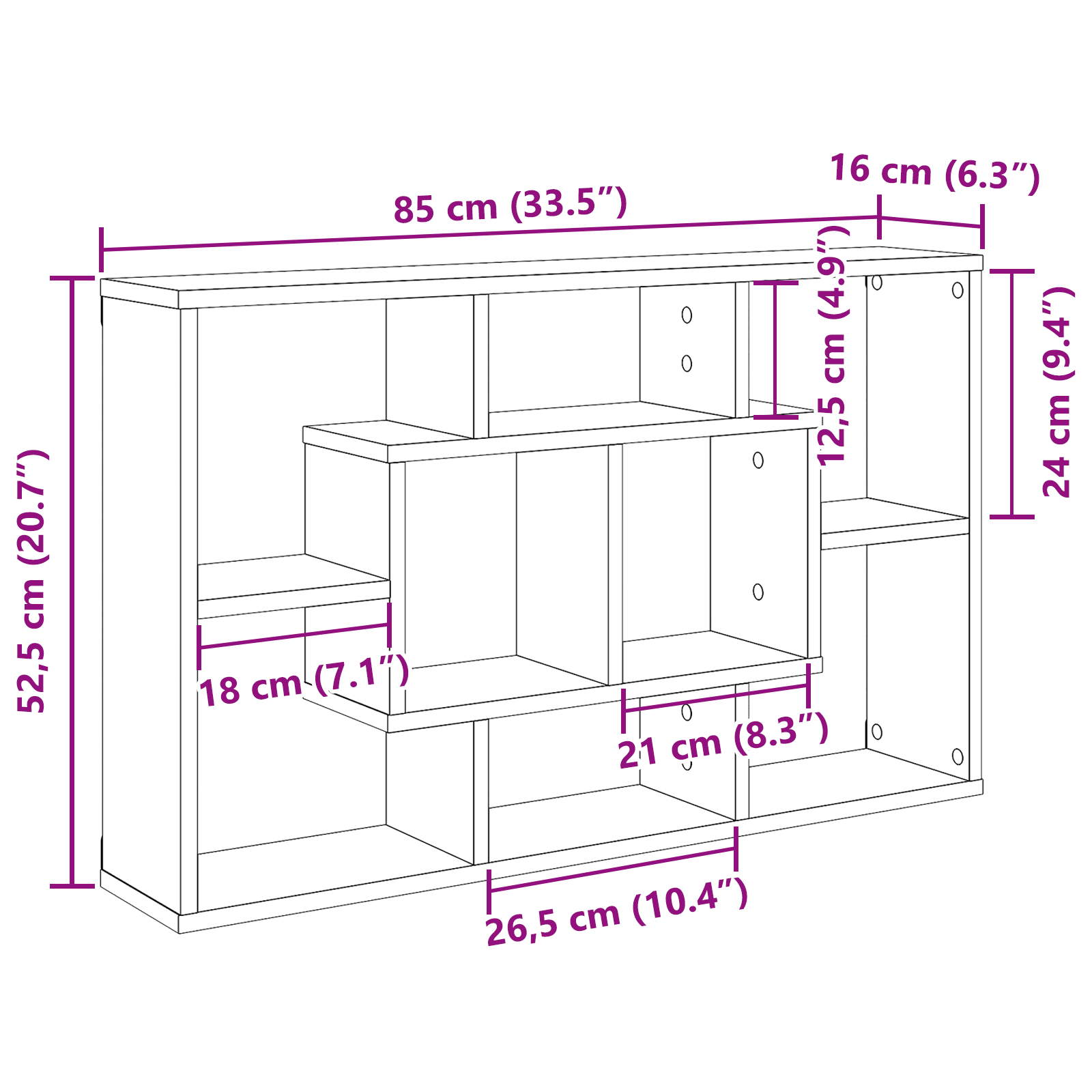Estantería de Pared Estante Colgante con Almacenaje Madera Contrachapada vidaXL - Imagen 76 de 101