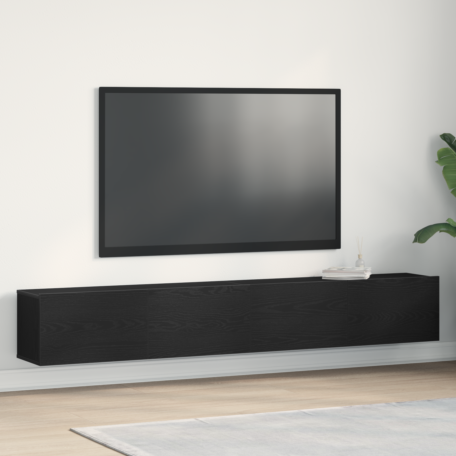 Thumbnail - vidaXL TV-Schränke 2 Stk. Schwarz Eiche 100x30x30 cm Holzwerkstoff